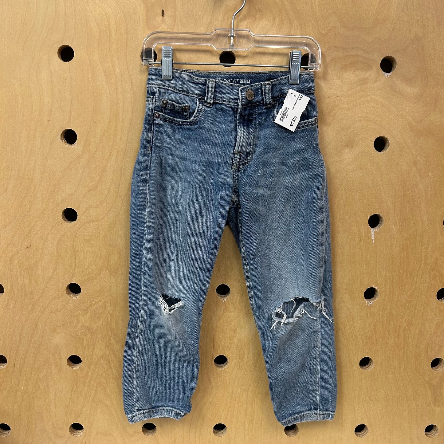 Distressed Straight Denim
