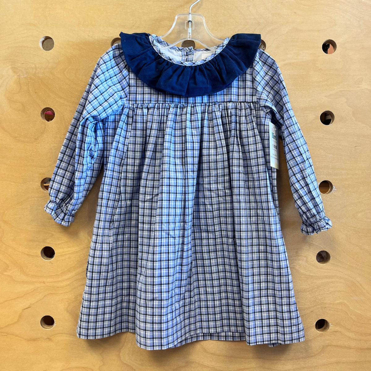 Blue Plaid Collar Dress