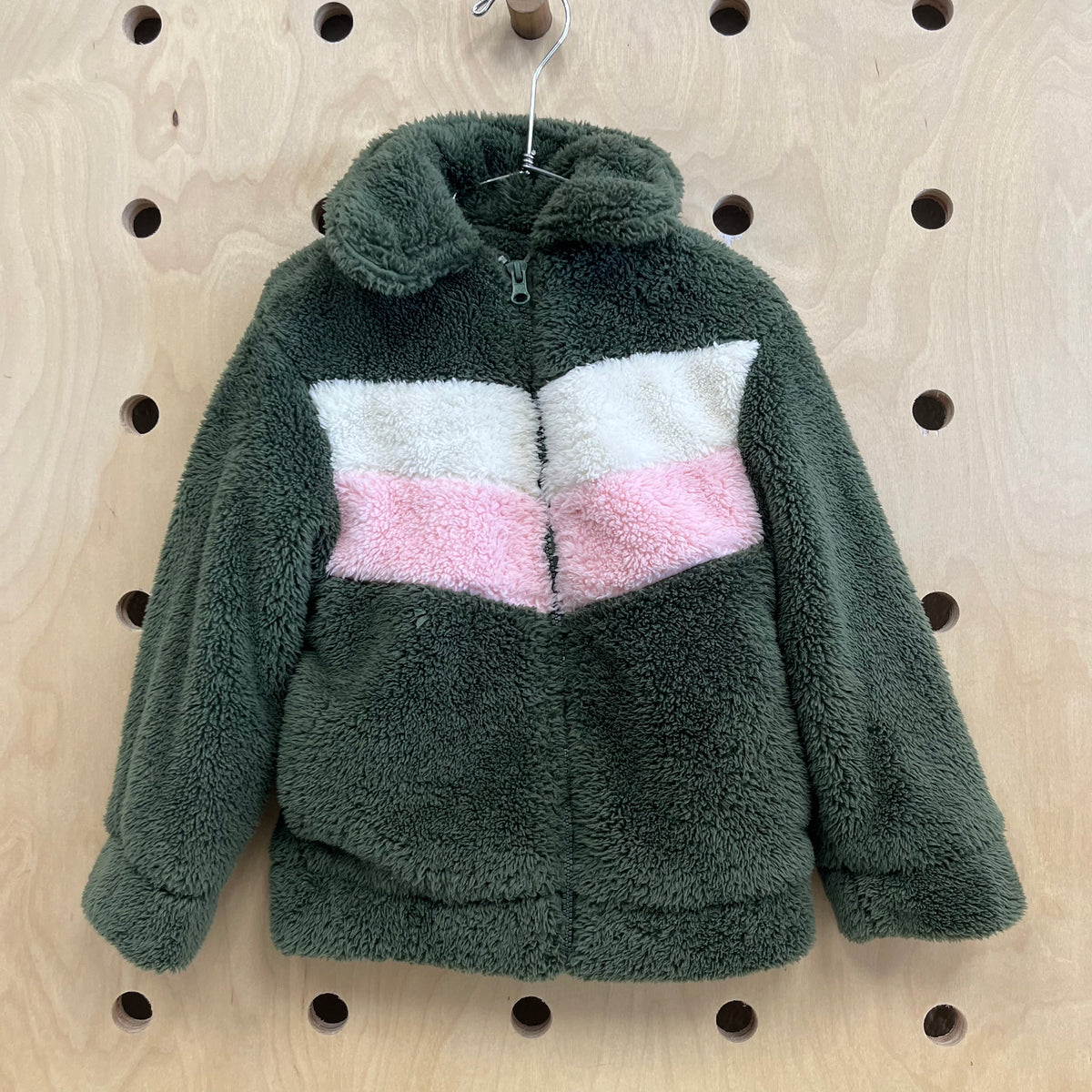 Green & Pink Fuzzy Jacket