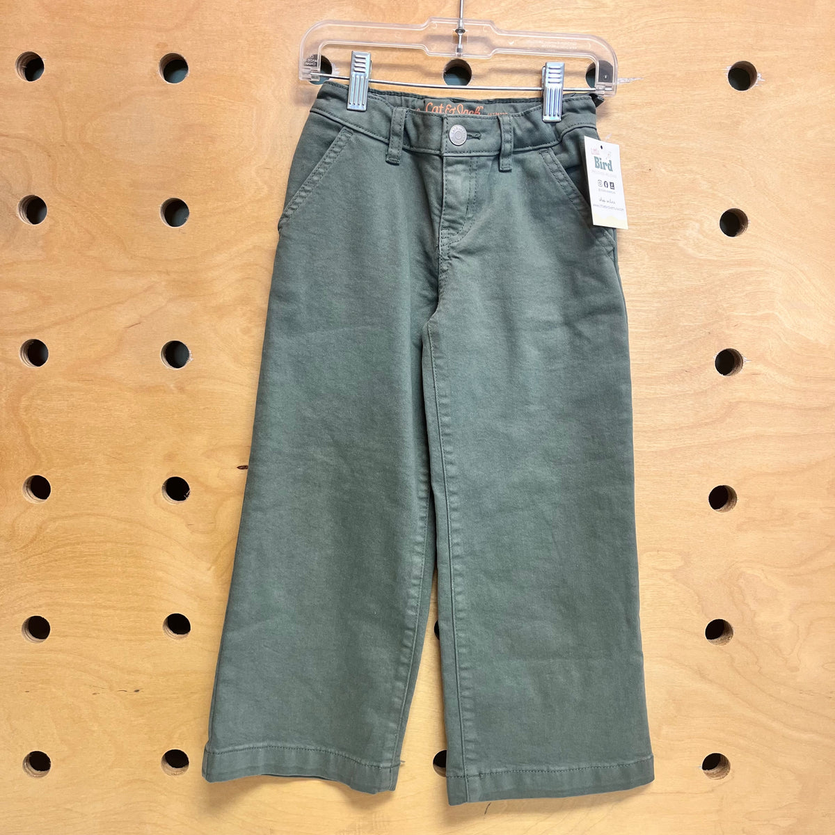 Green Wide Leg Denim Pants