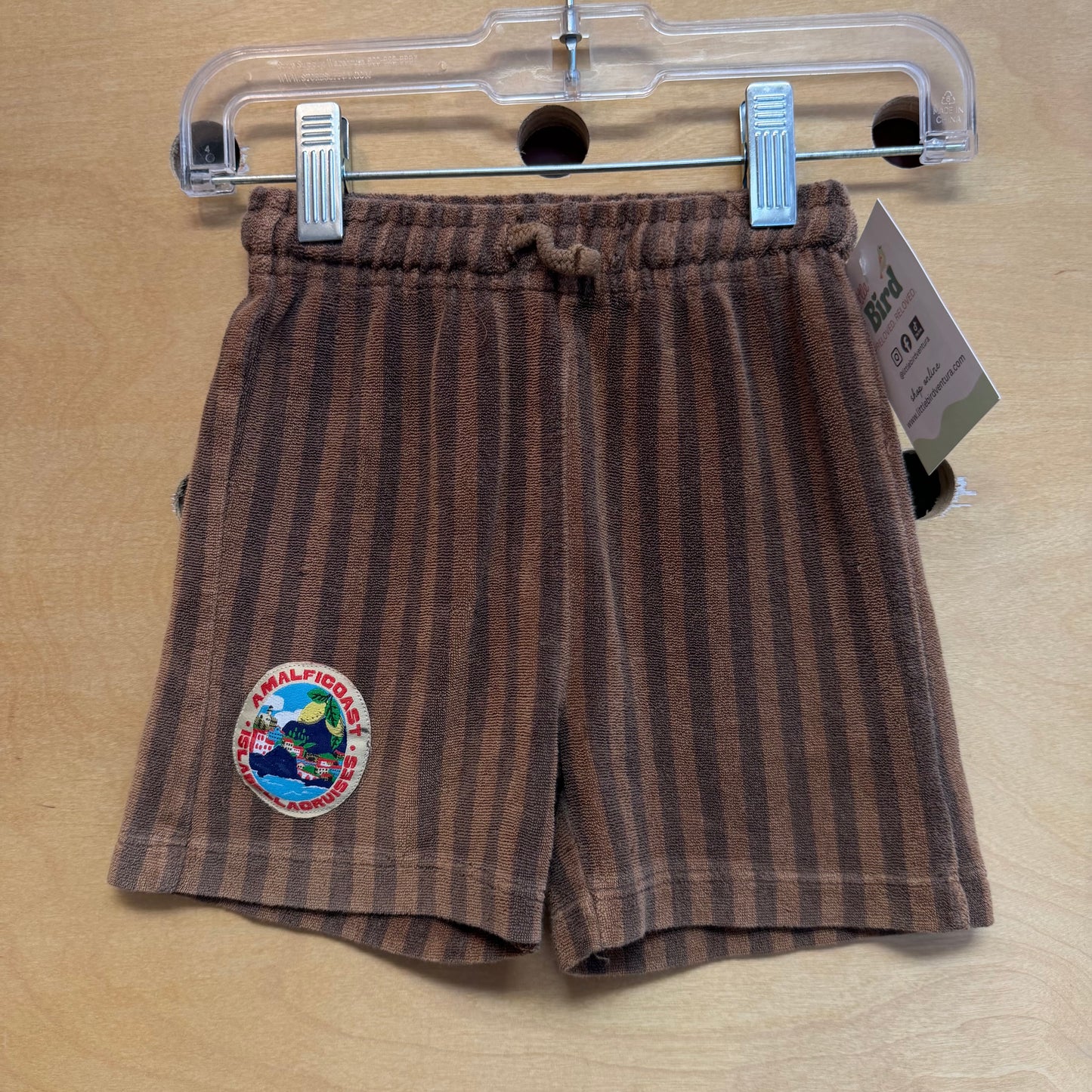Brown Striped Terry 'Amalficoast' Shorts