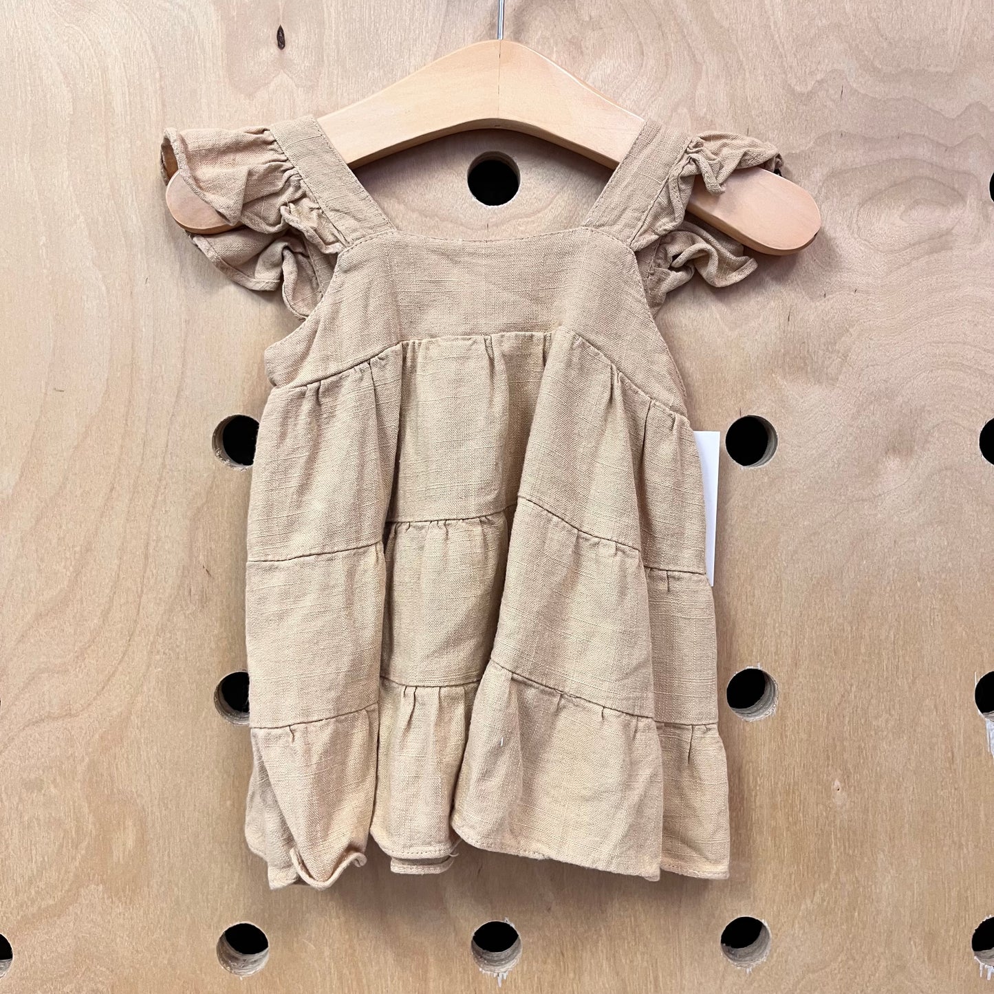 Tan Linen Blend Dress