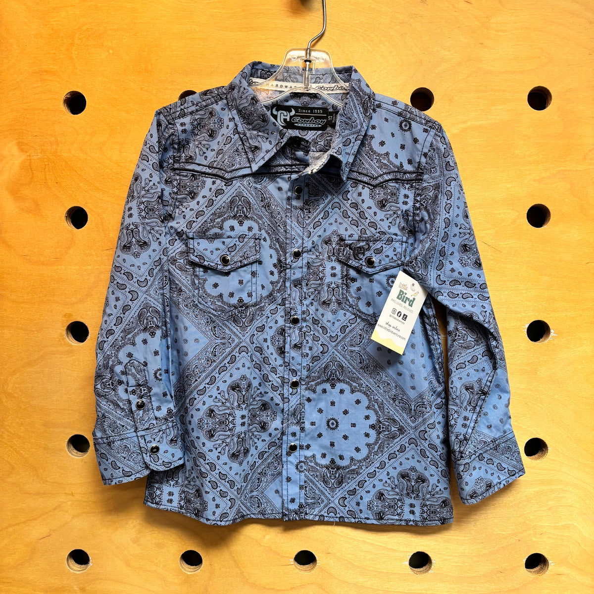 Blue/Black Paisely Snap Flannel