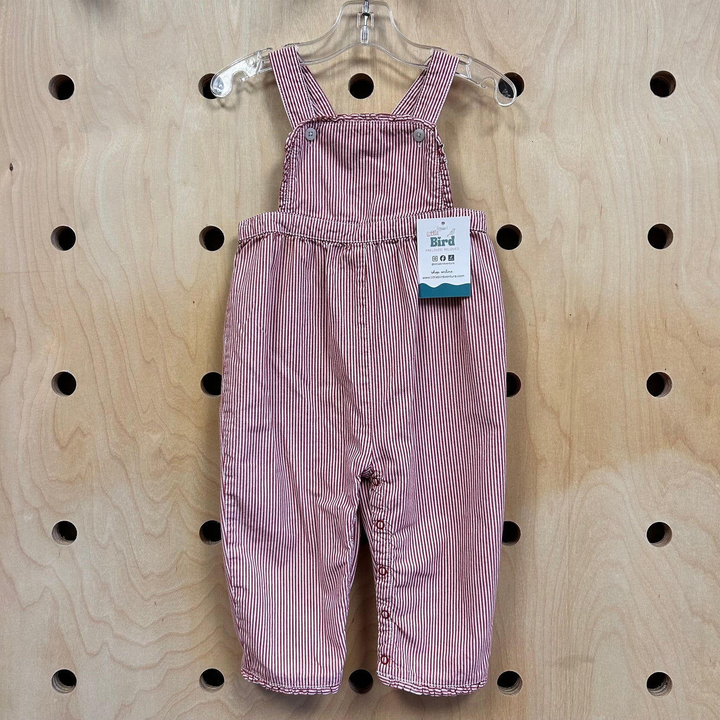 Red & White Stripe Overalls