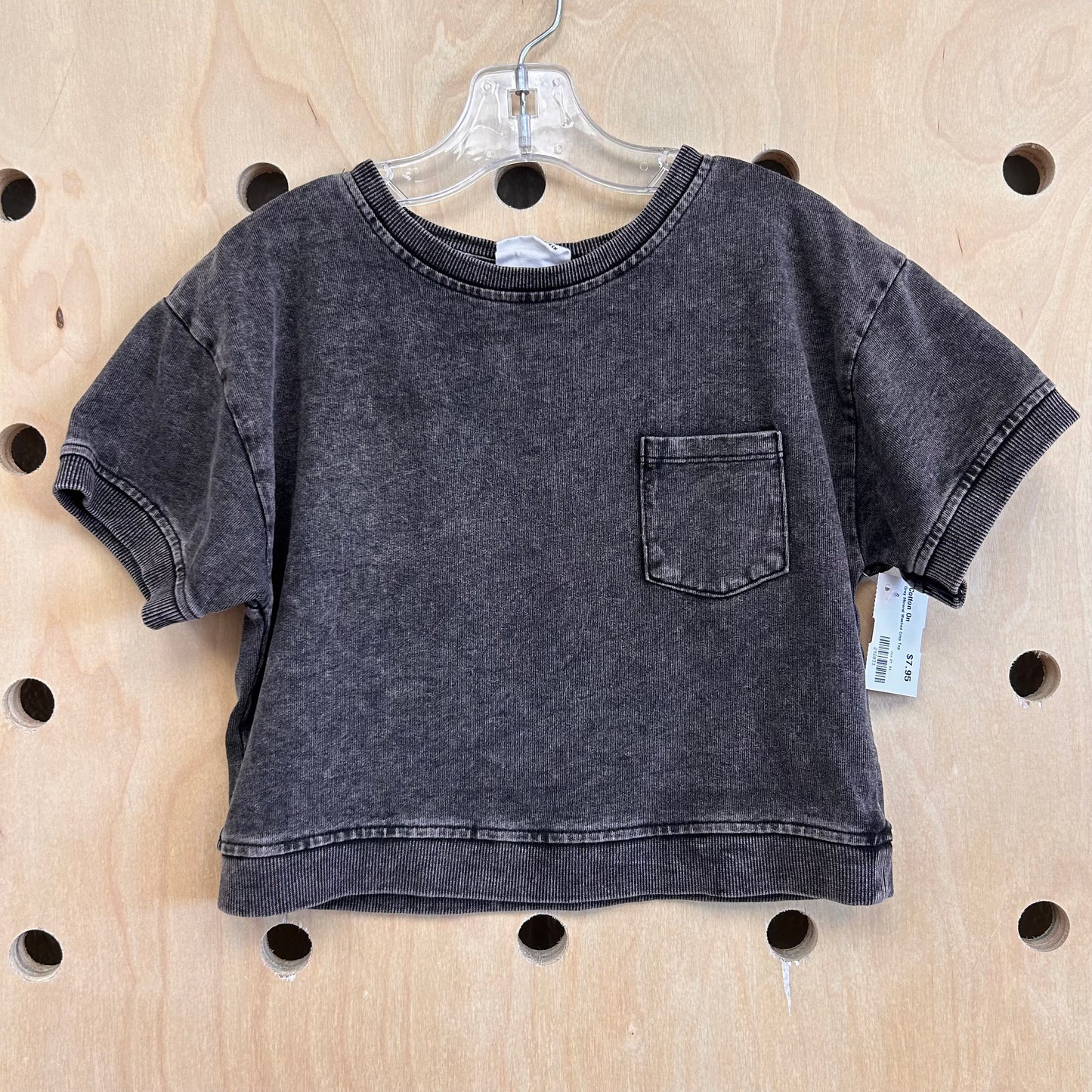 Grey Mineral Washed Crop Top