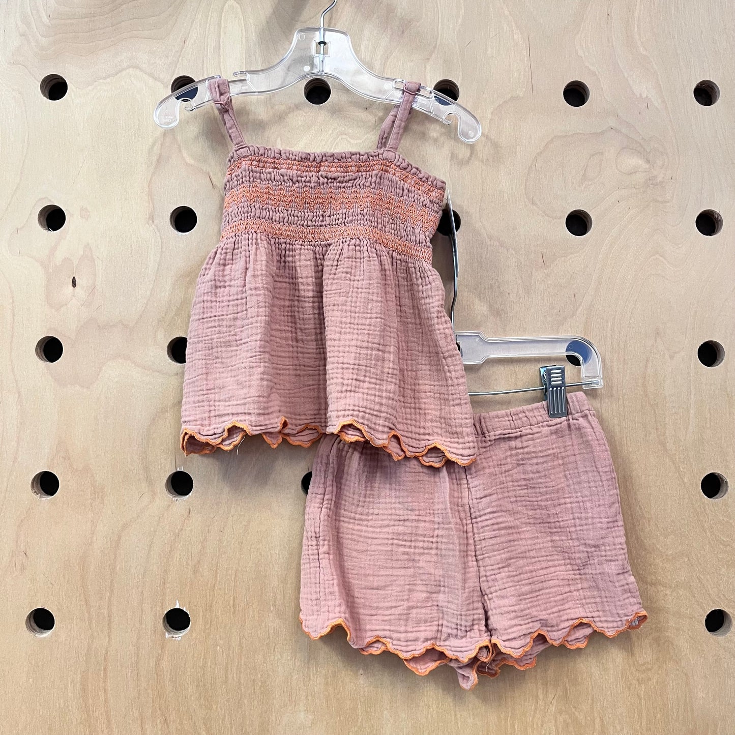 Orange Smocked Gauze Outfit