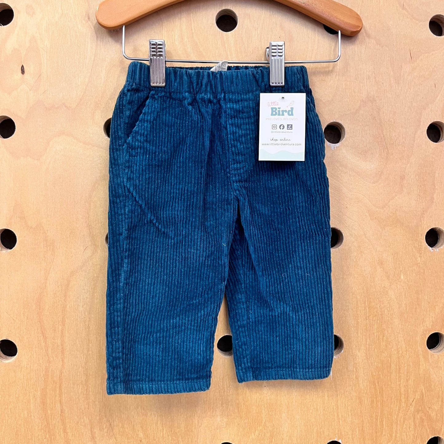 Organic Teal Pull On Cords