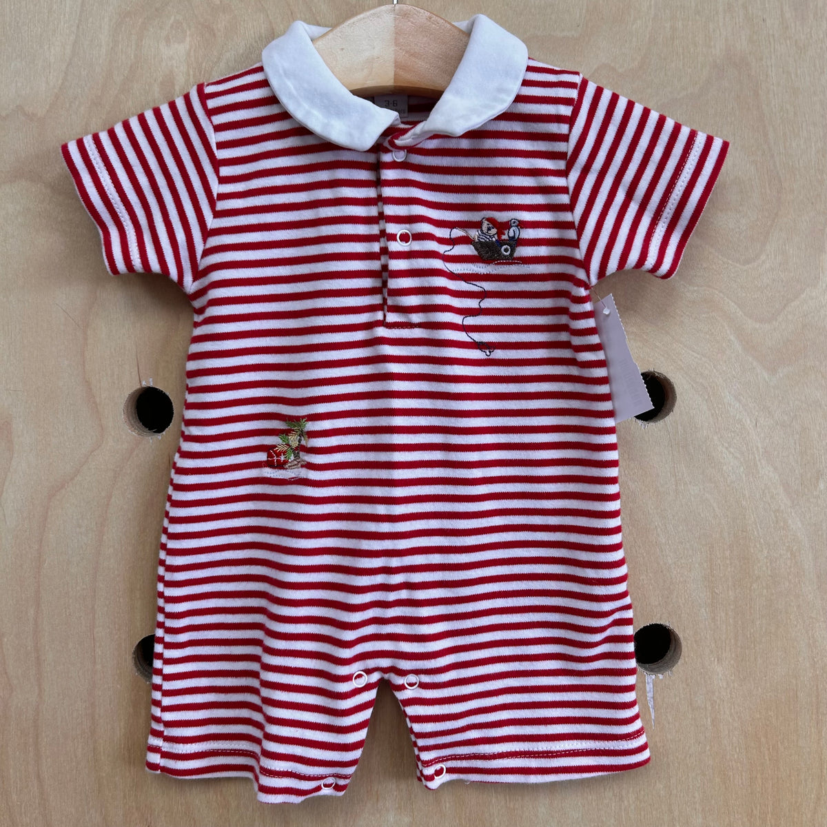 Red Striped Pirate Romper