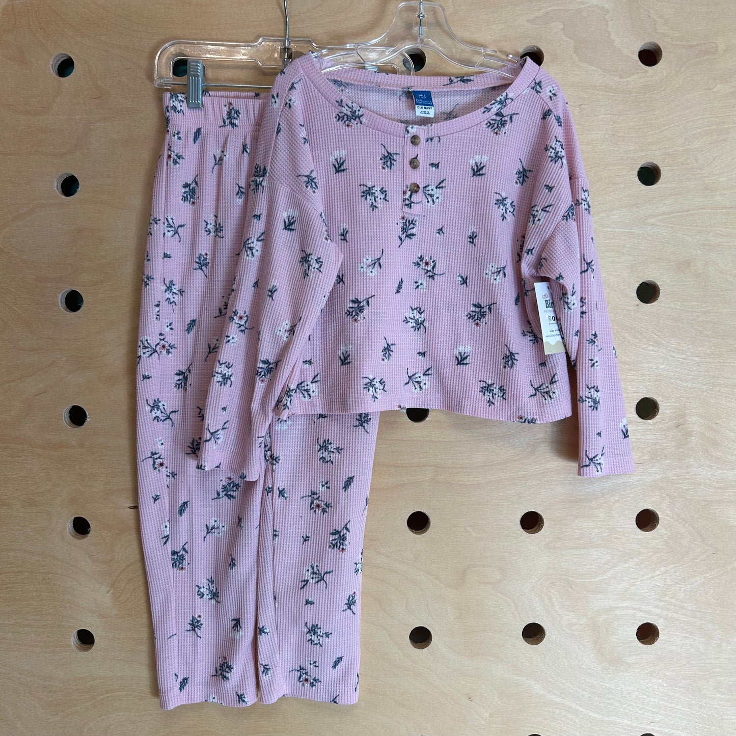Pink Floral Waffle Knit Pajamas