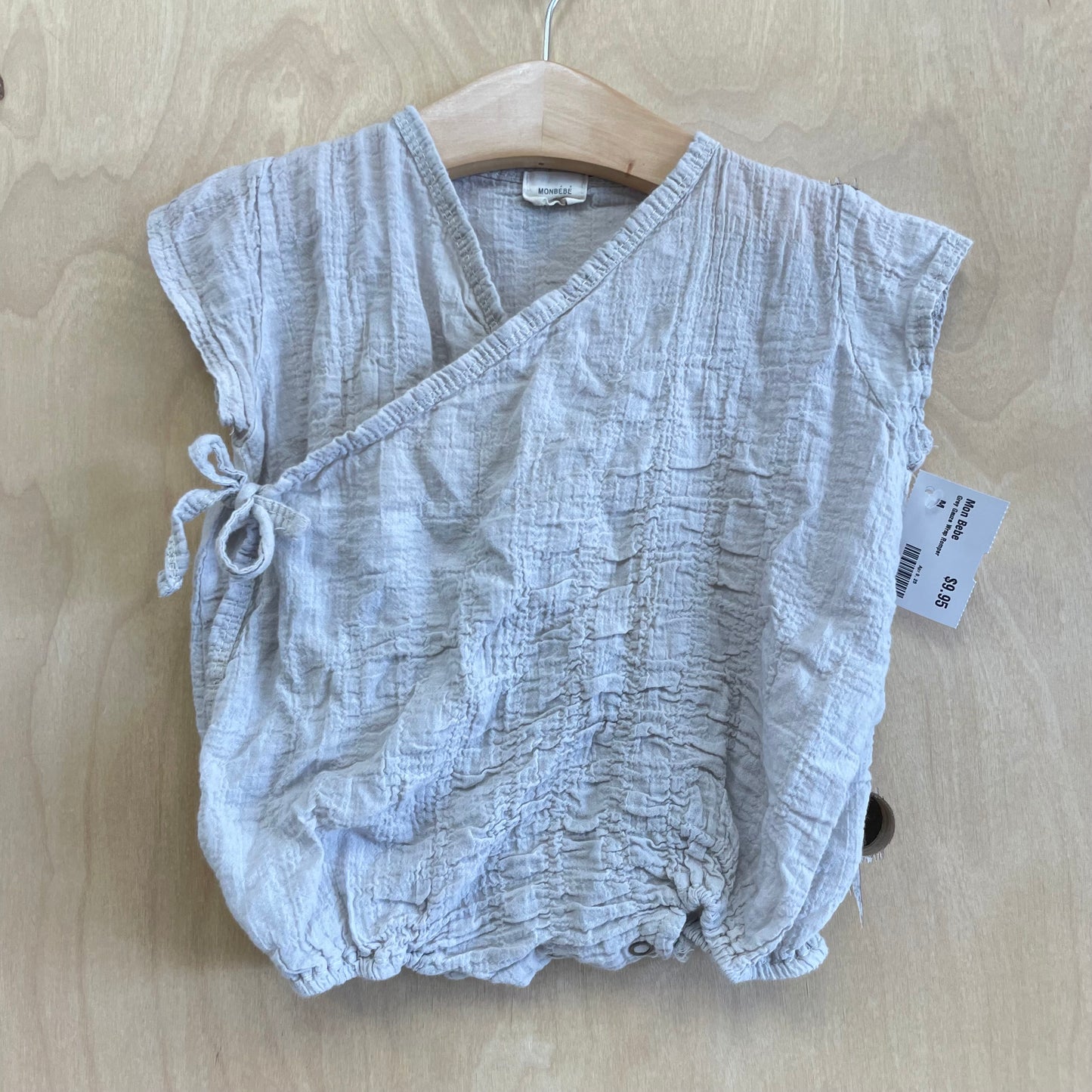 Grey Gauze Wrap Romper