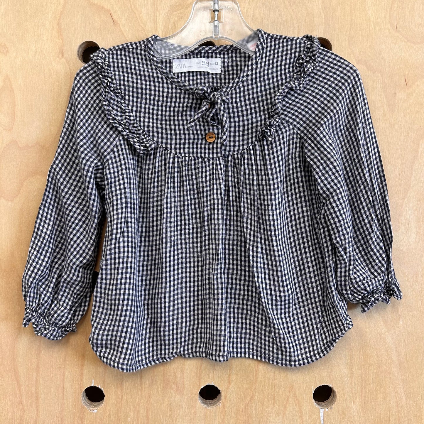 Black Plaid Top