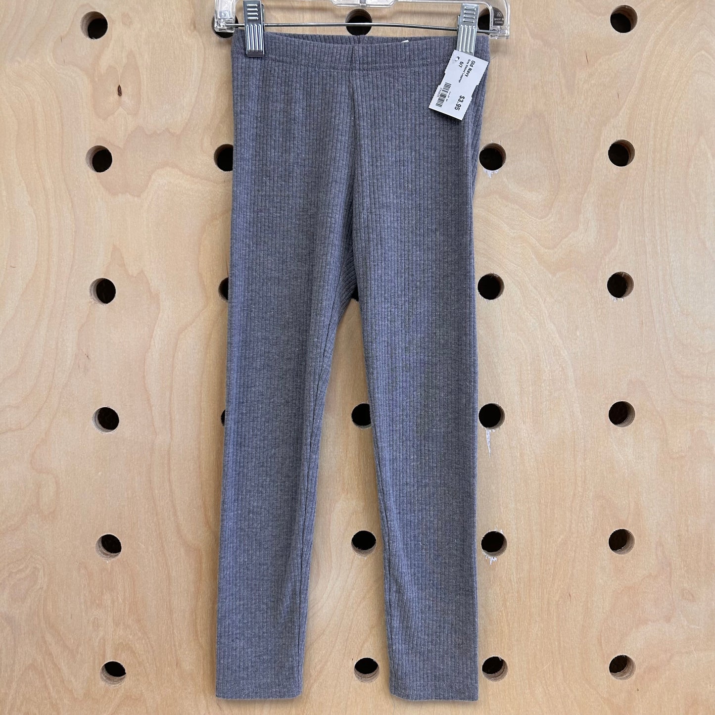 Grey Ribbed Leggings