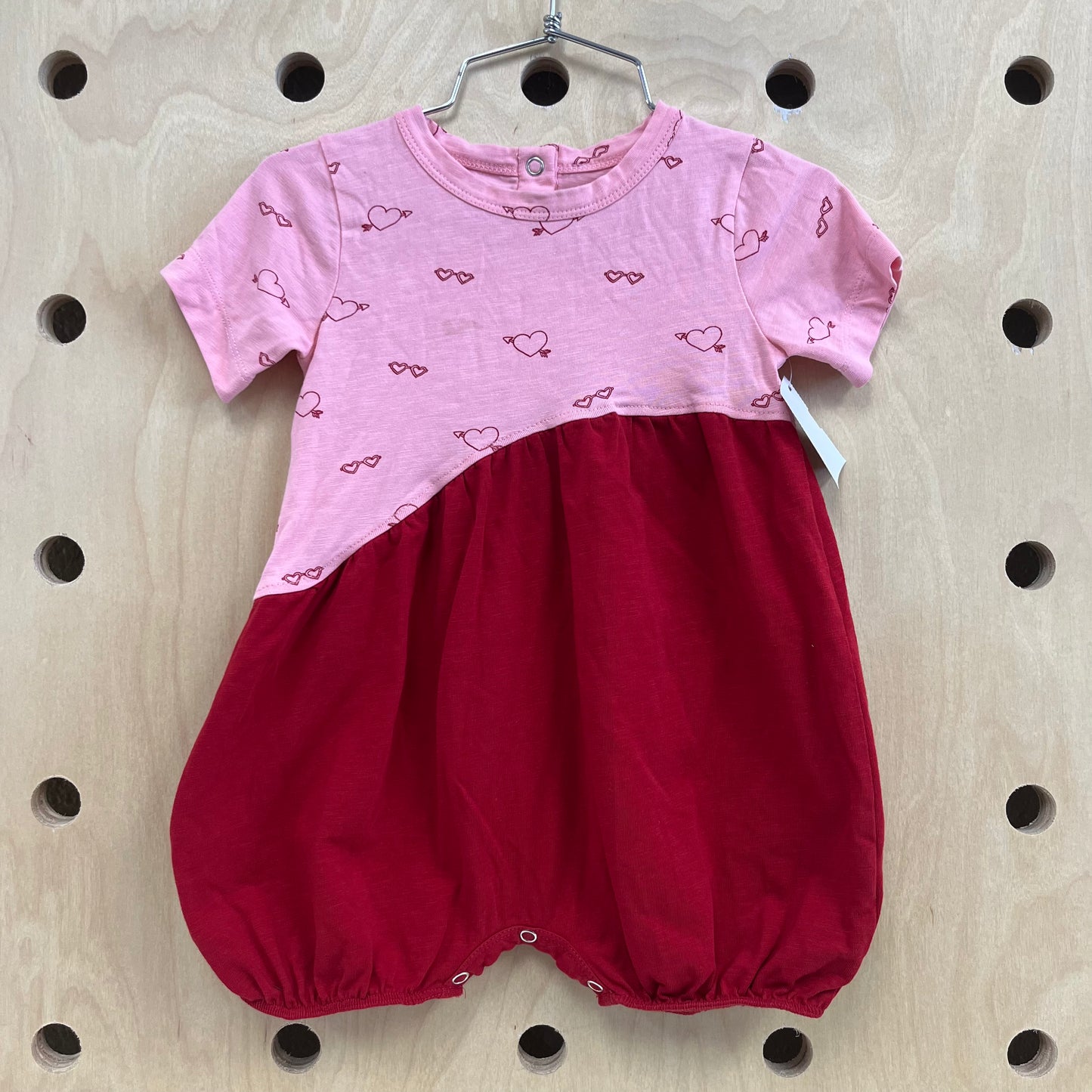 Red+Pink Heart Romper