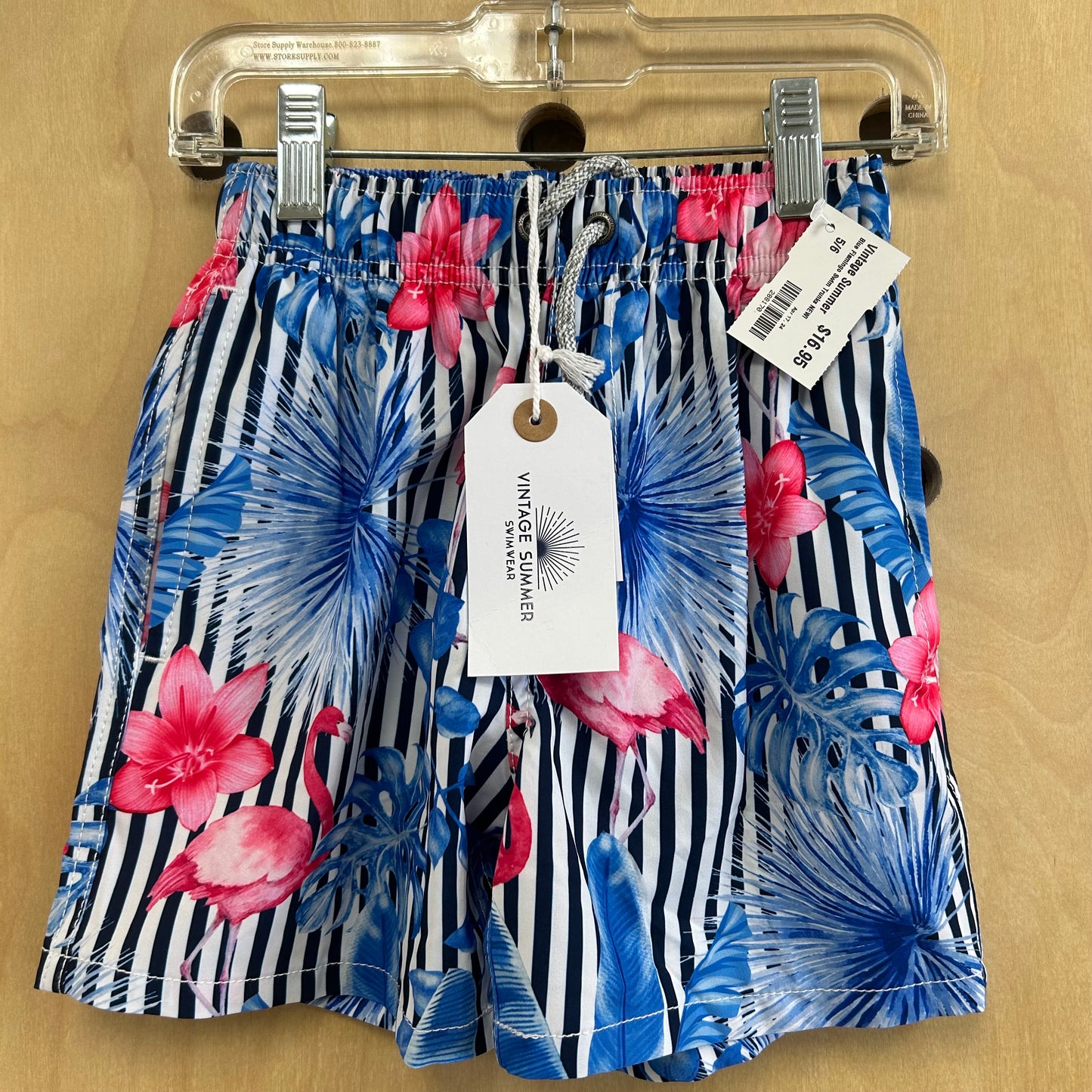 Blue Flamingo Swim Trunks NEW!