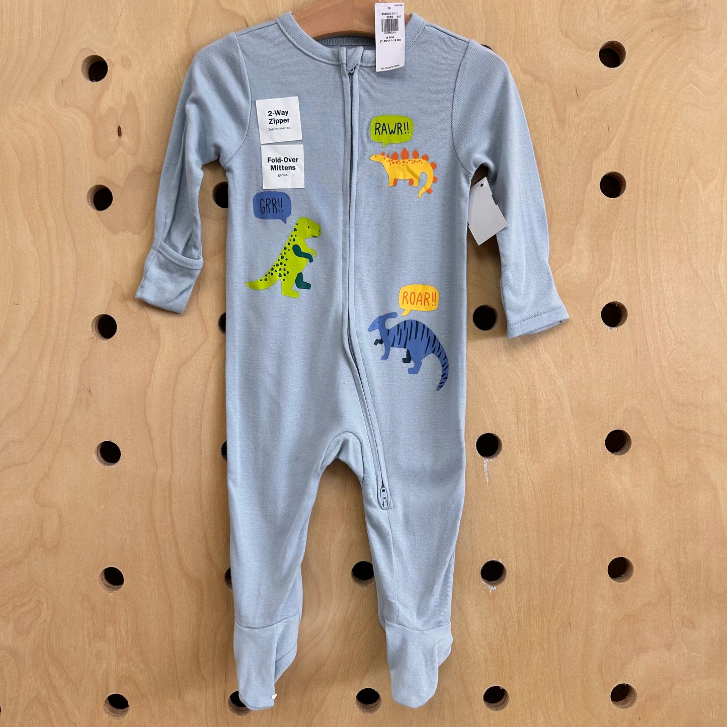 Blue Dino Zip Footies NEW!