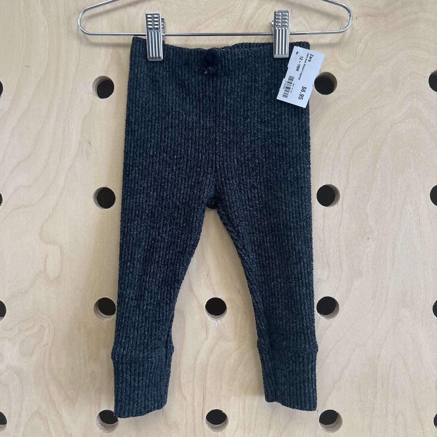 Dark Grey Ribbed Leggings