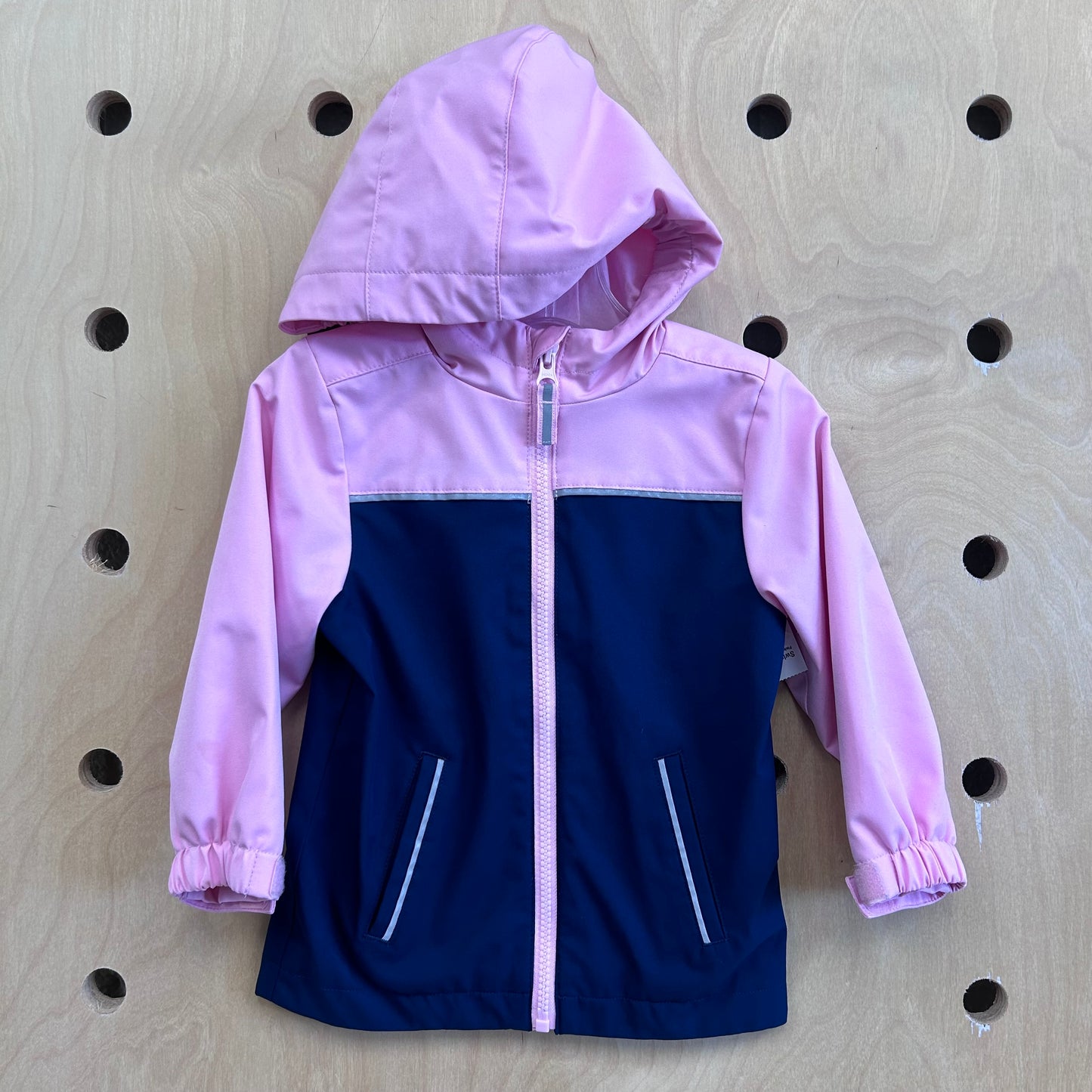 Pink + Navy Lined Hoodie Windbreaker