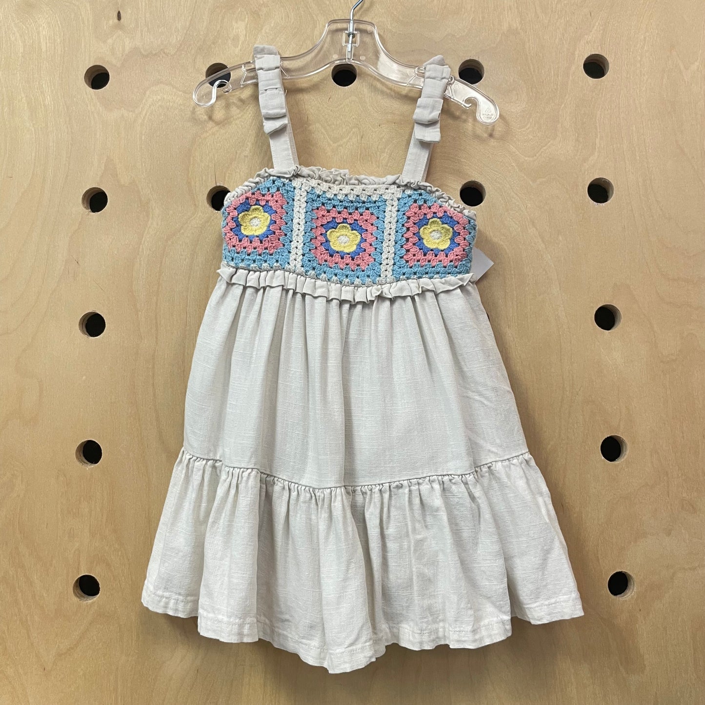 Beige Crochet Dress