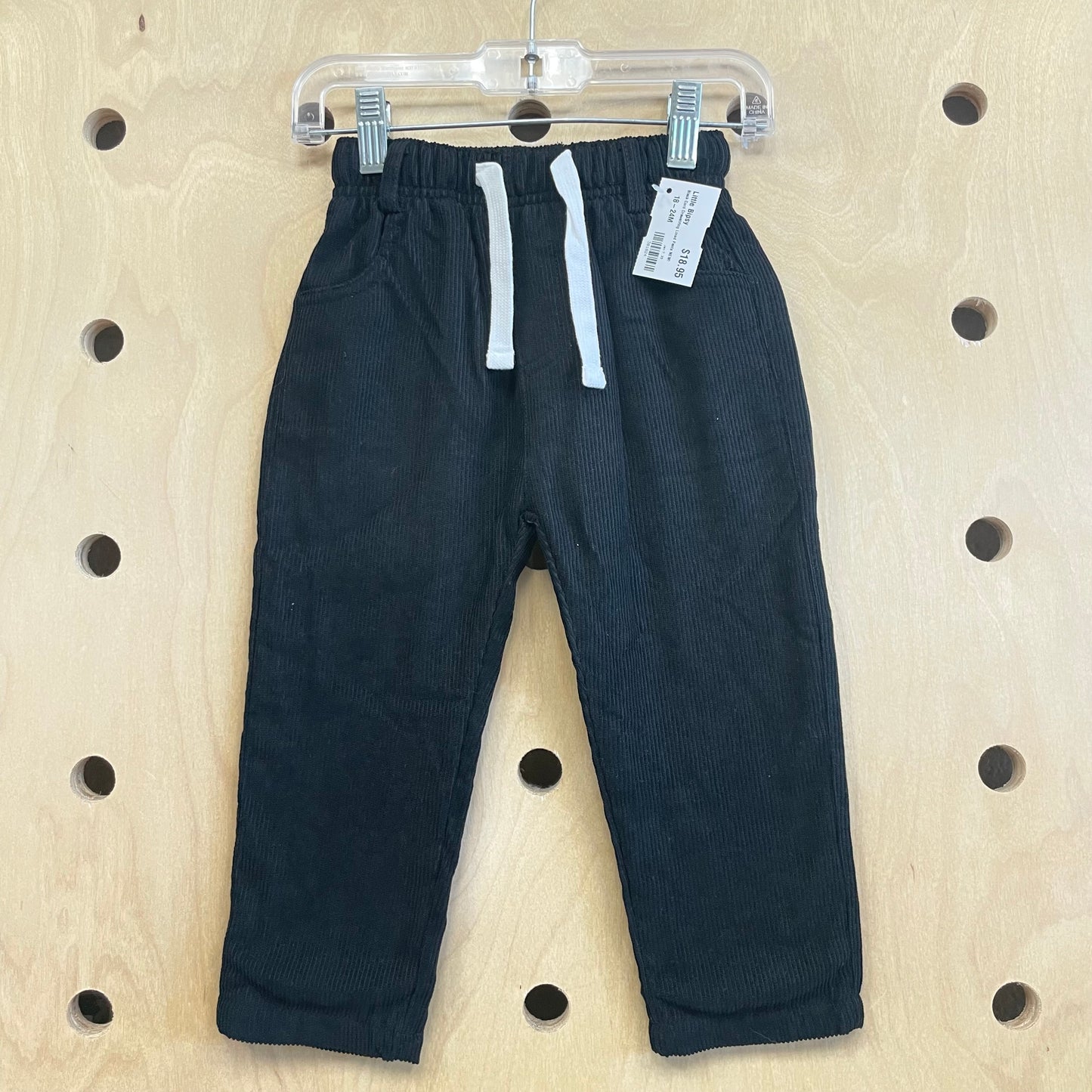 Black Cord Drawstring Lined Pants NEW!