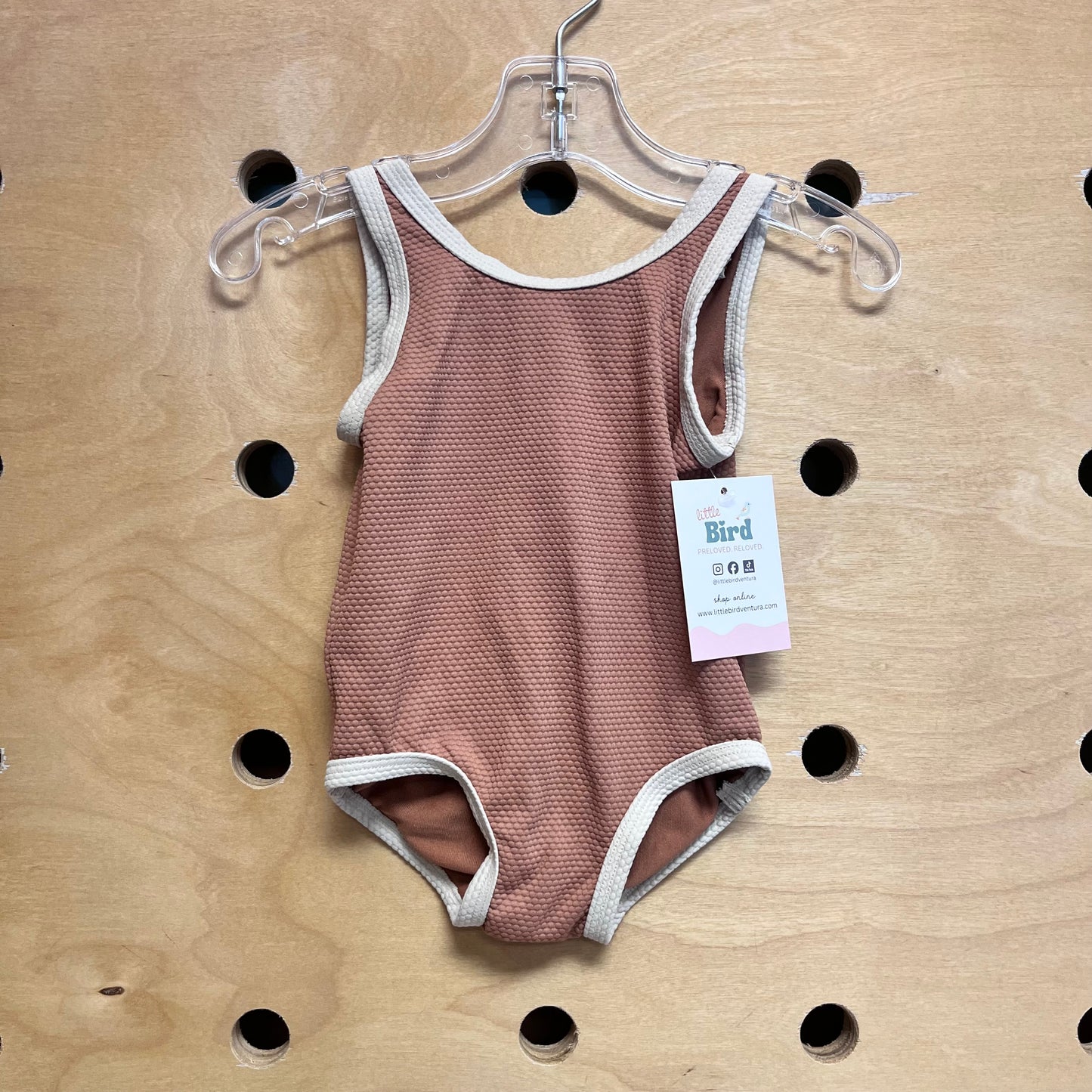 Brown/Cream Texture Swimsuit