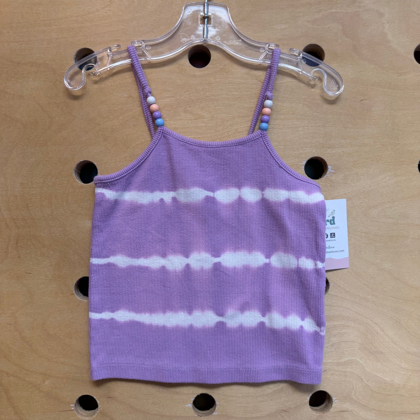 Purple Tie Dye Ribbed Tank Top
