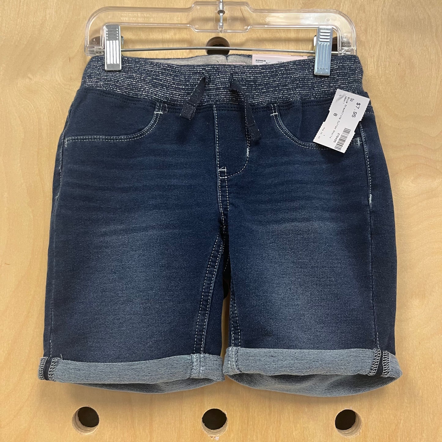 Blue Drawstring Cuffed Shorts NEW!!