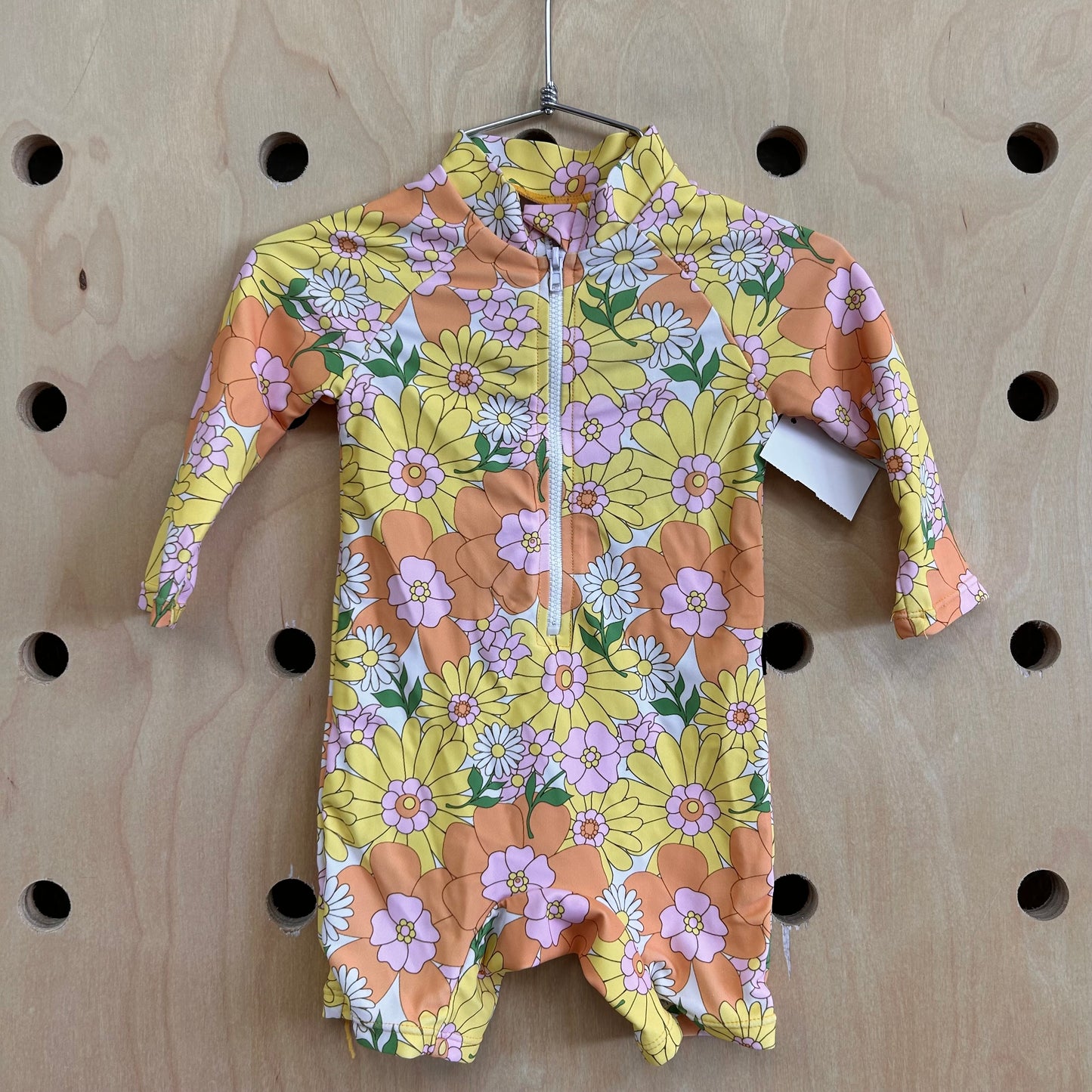 Yellow Retro Floral Swimsuit
