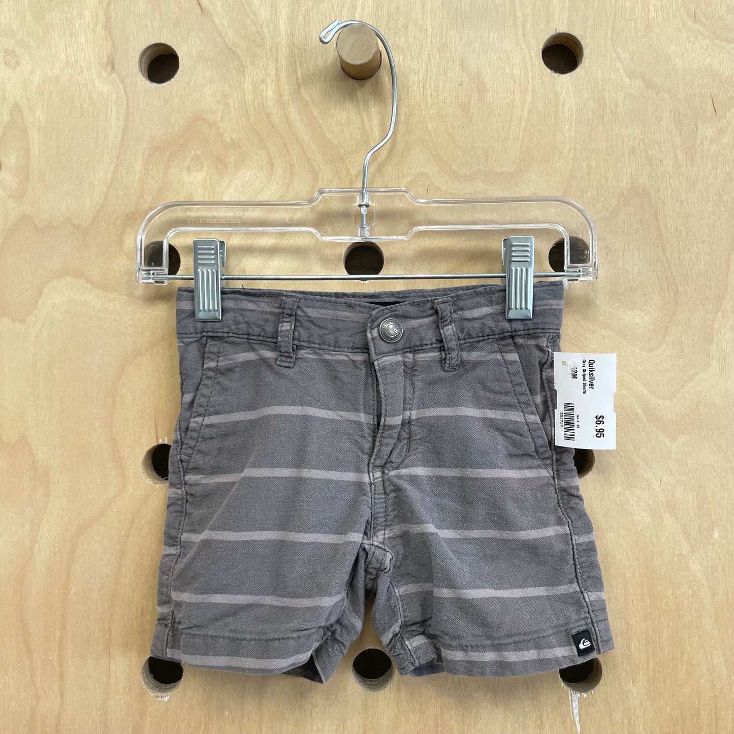 Grey Striped Shorts