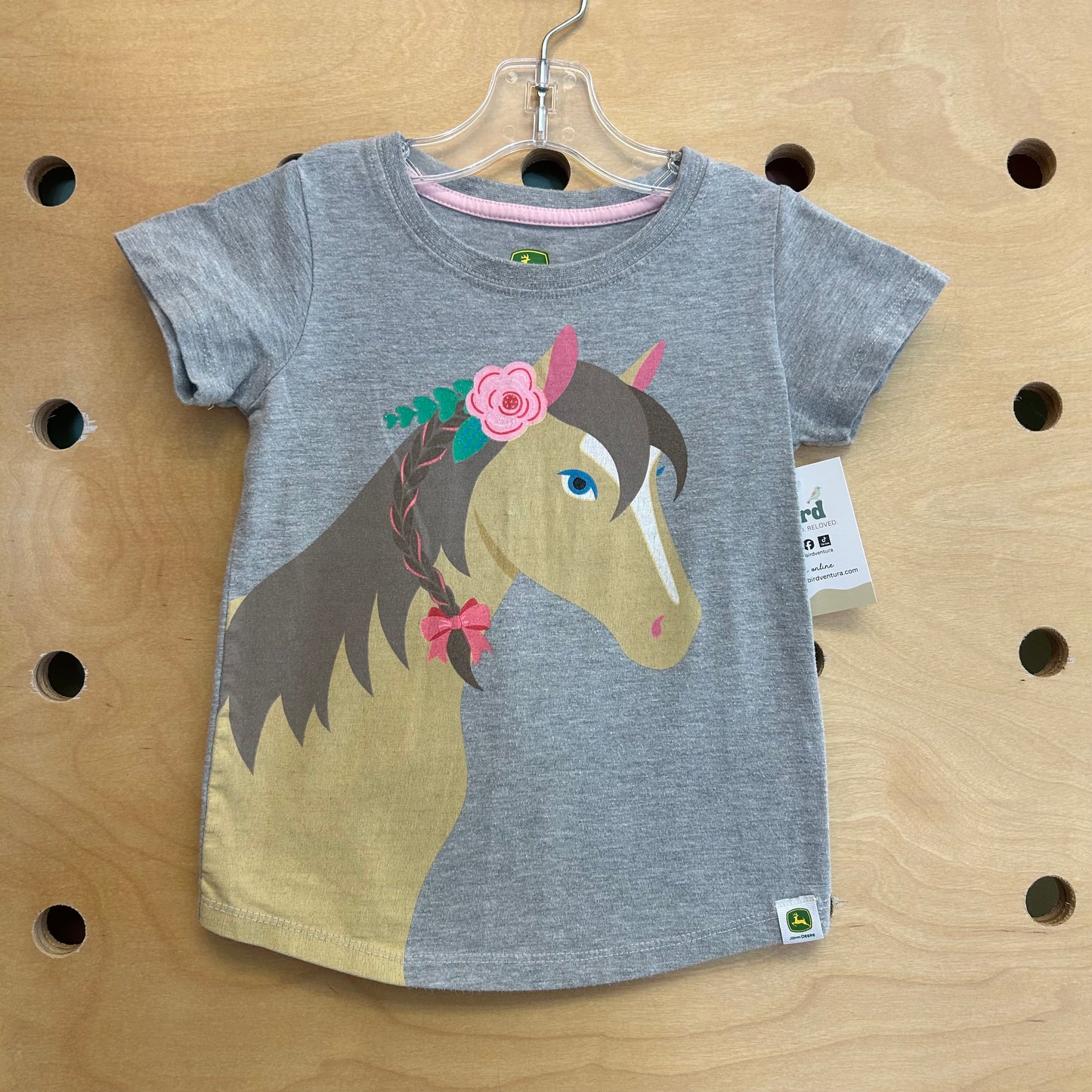 Grey Floral Horse Tee