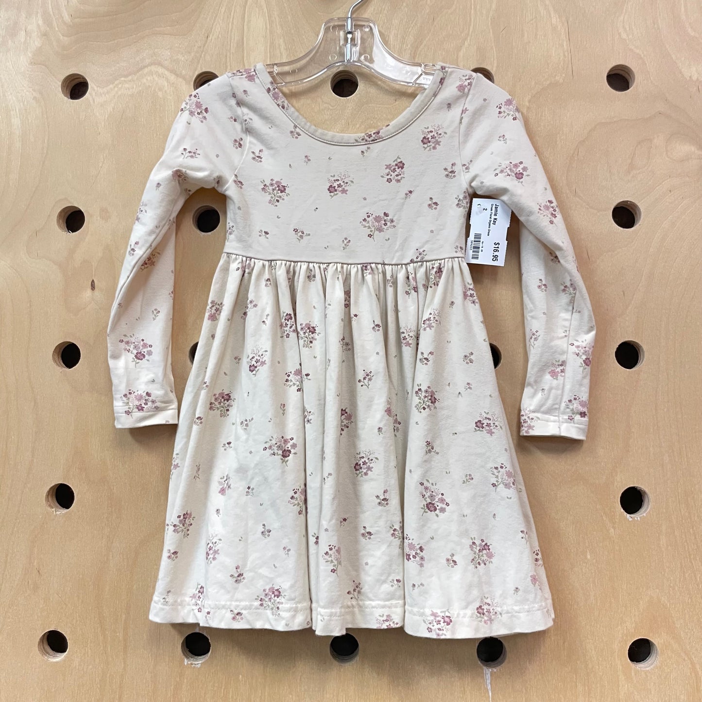 Cream Floral Organic Dress