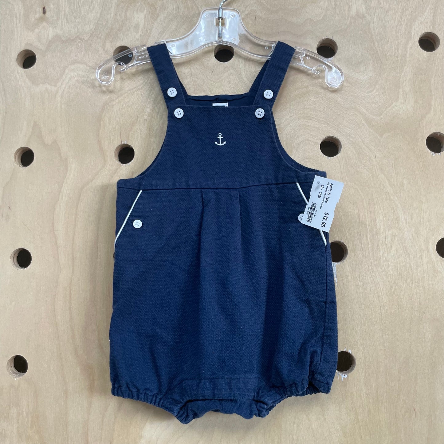 Blue Textured Anchor Romper