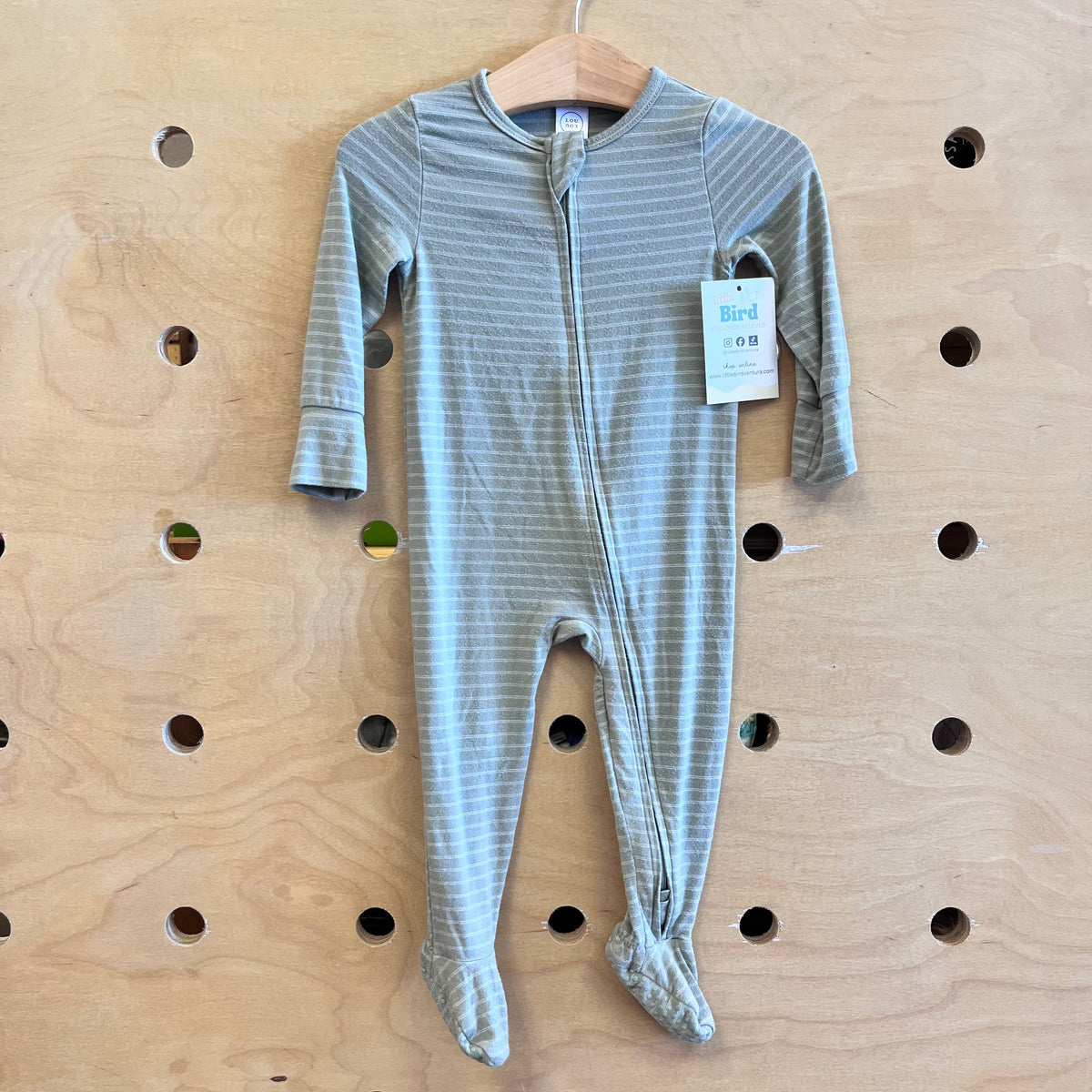 Green Striped Footies