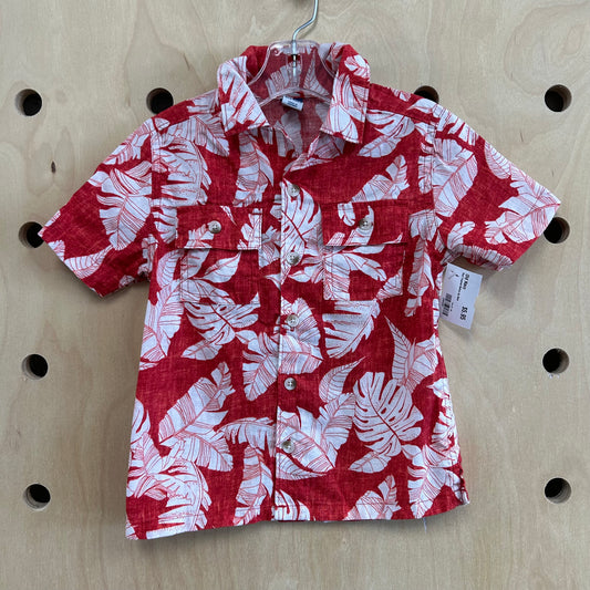 Red Tropical Button Up Shirt