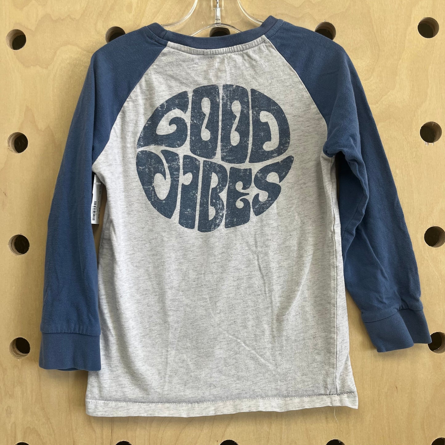 Blue & Grey Good Vibes Baseball Tee