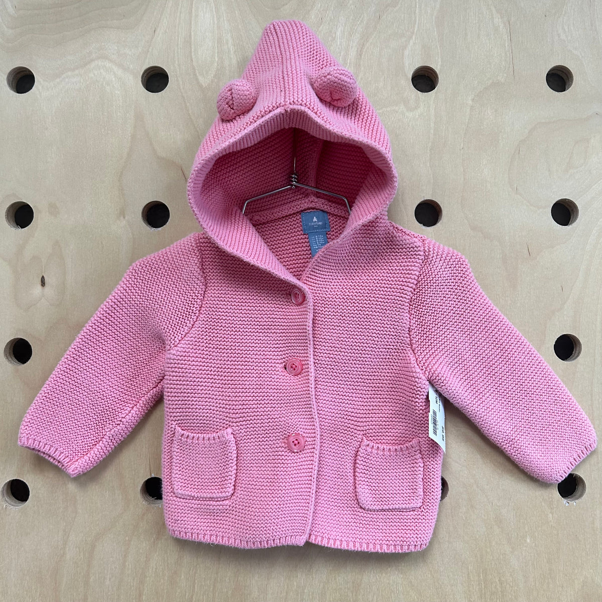 Pink Knit Bear Sweater