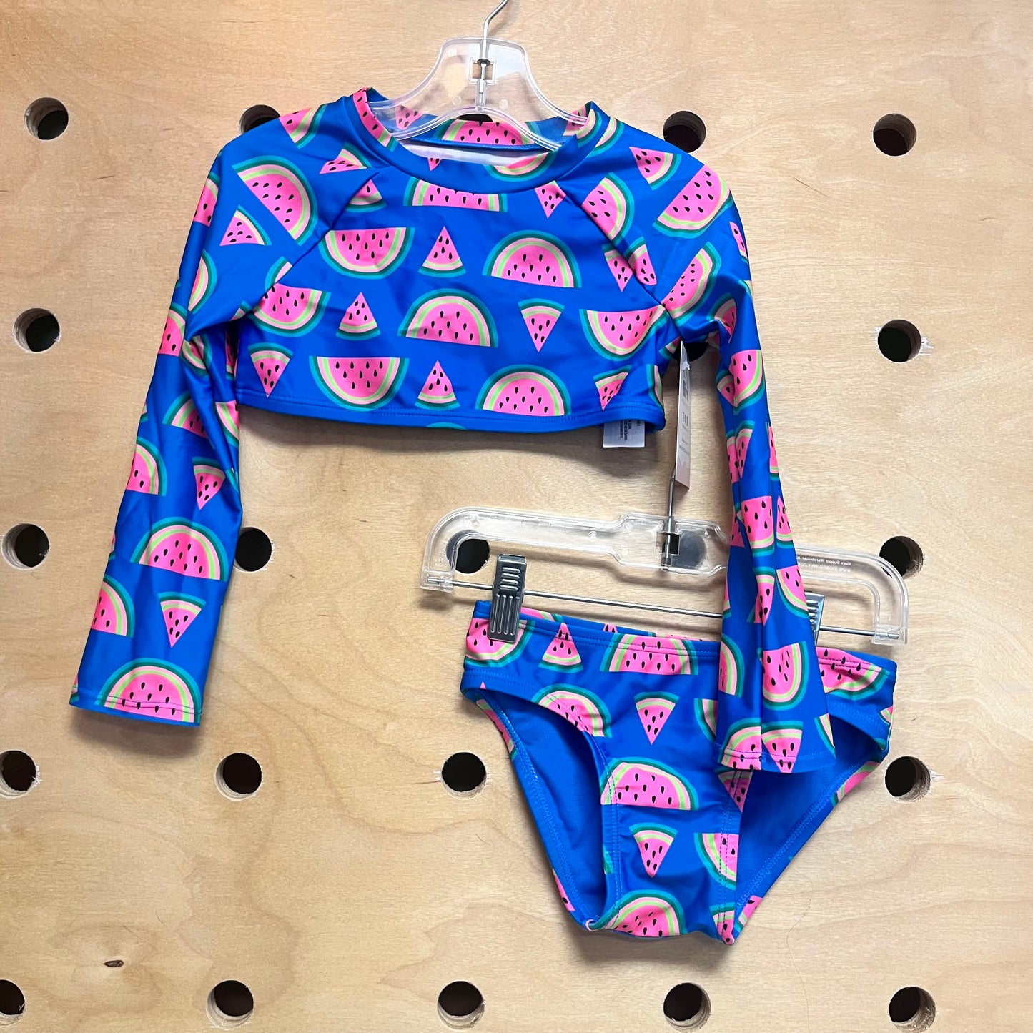 2pc Blue Watermelons Crop Swimsuit