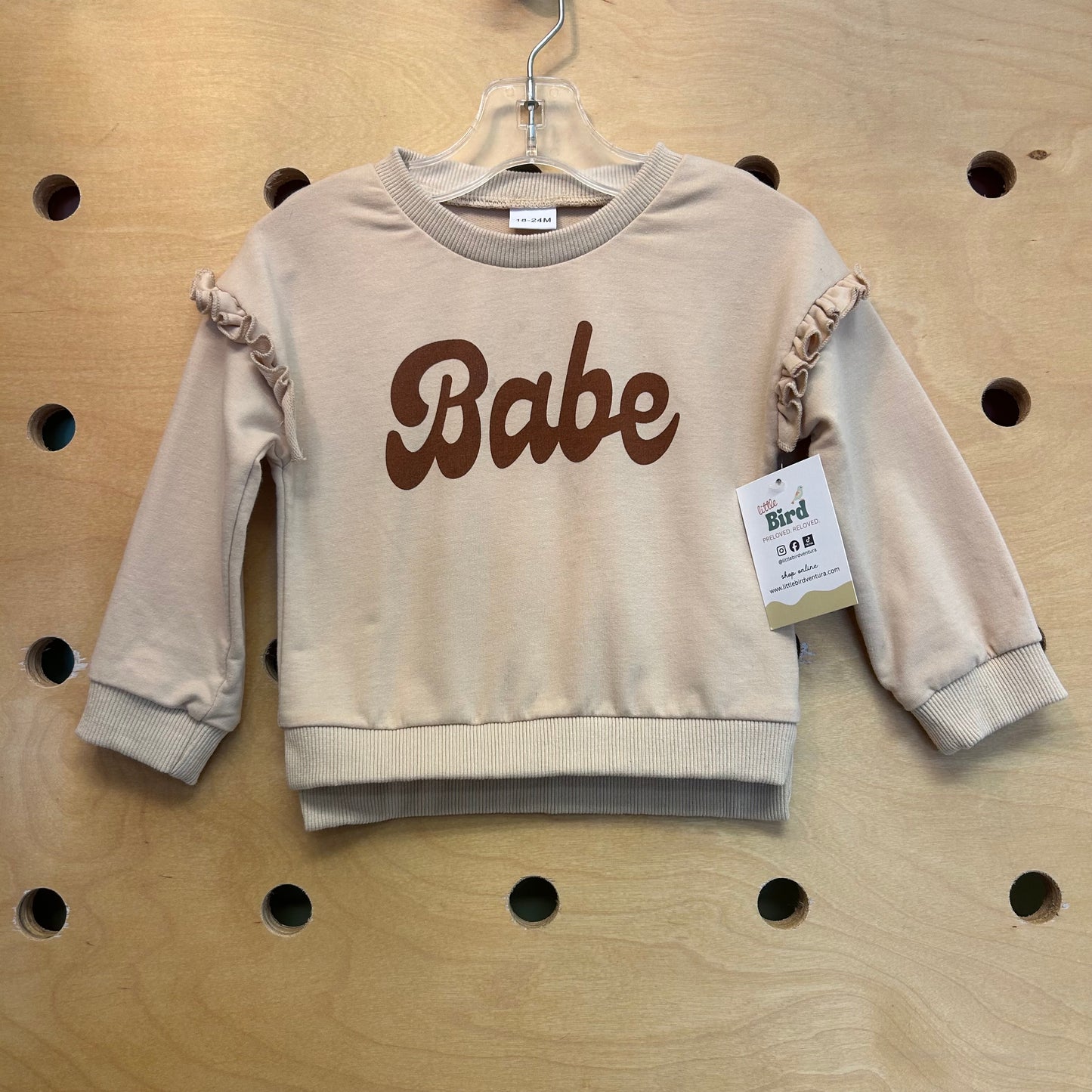 Beige 'Babe' Ruffle LS