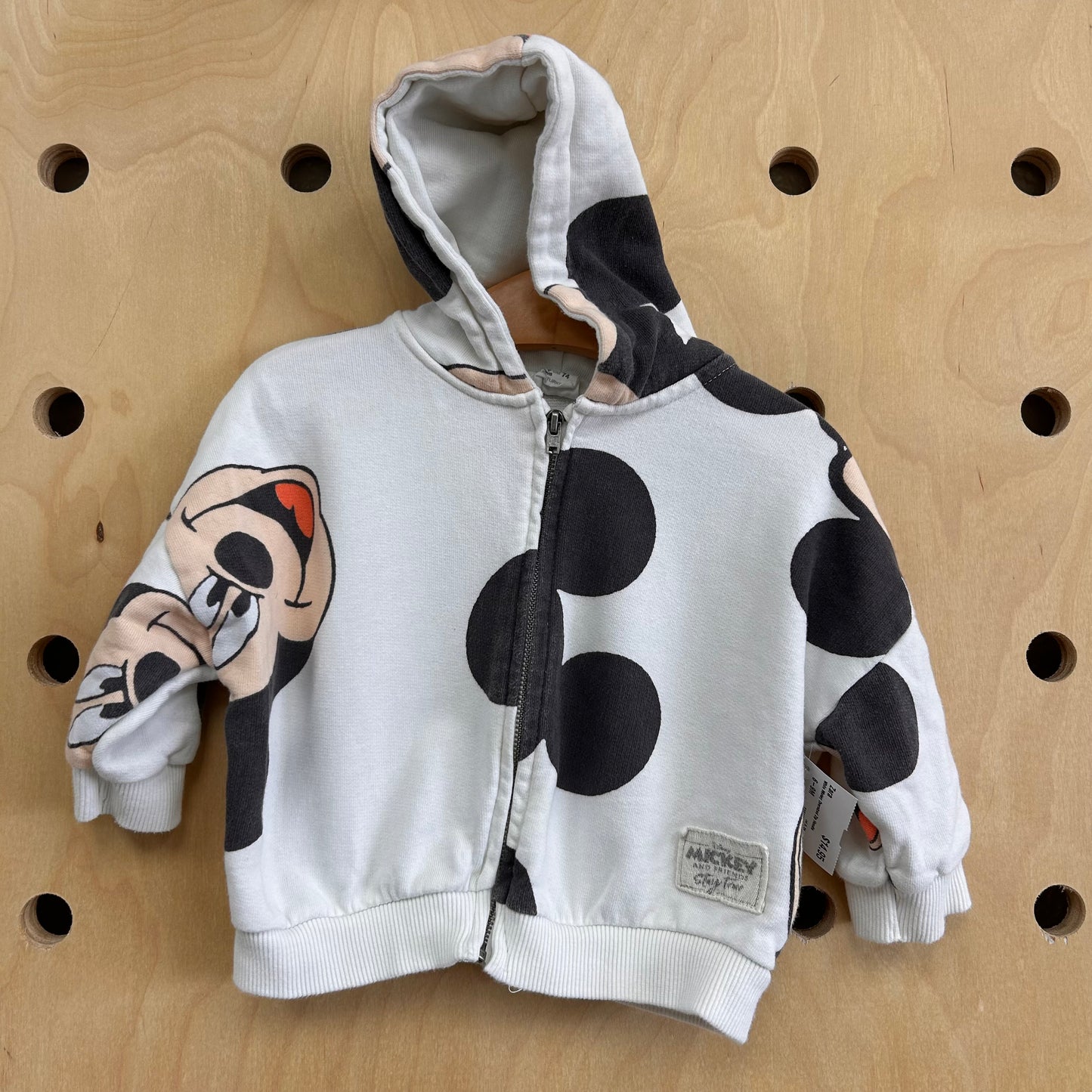 White Mickey Oversized Zip Hoodie
