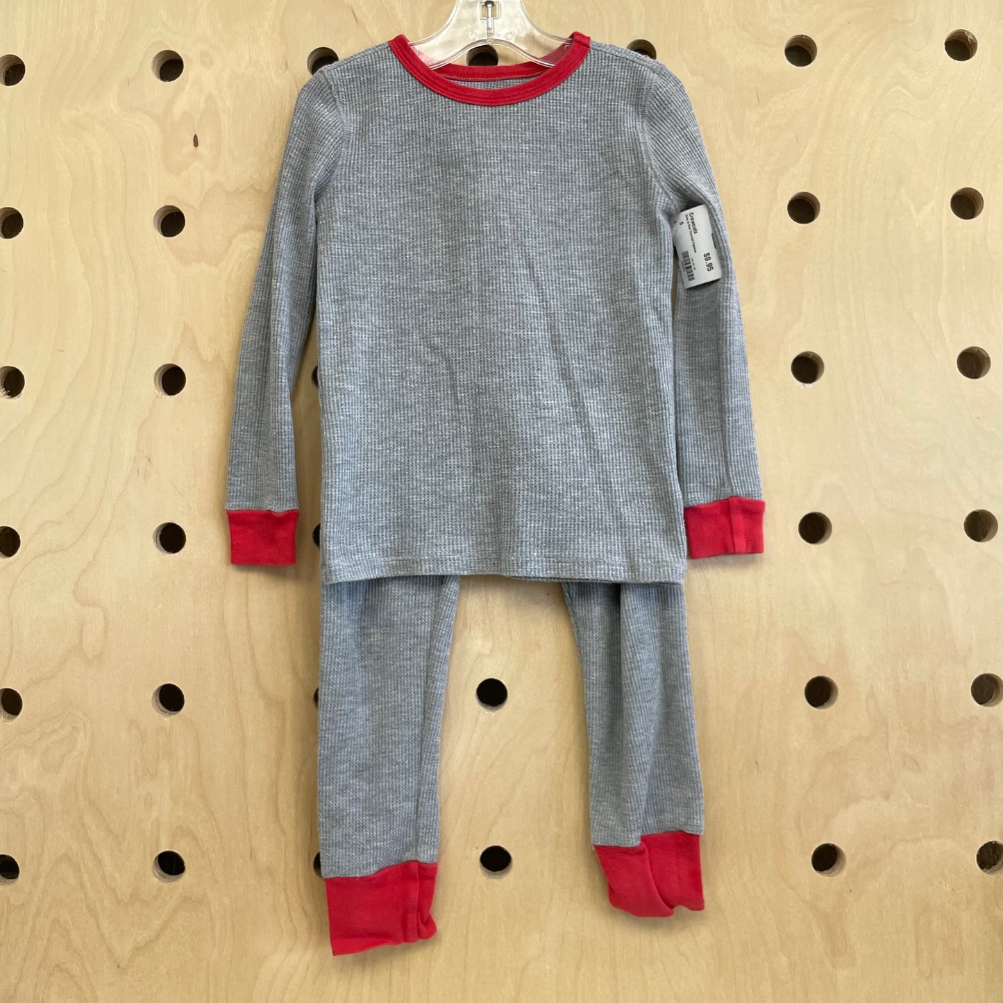 Grey & Red Thermal Pajamas