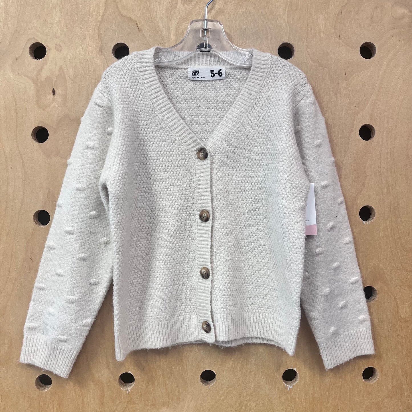 Cream Heart Sleeve Knit Sweater