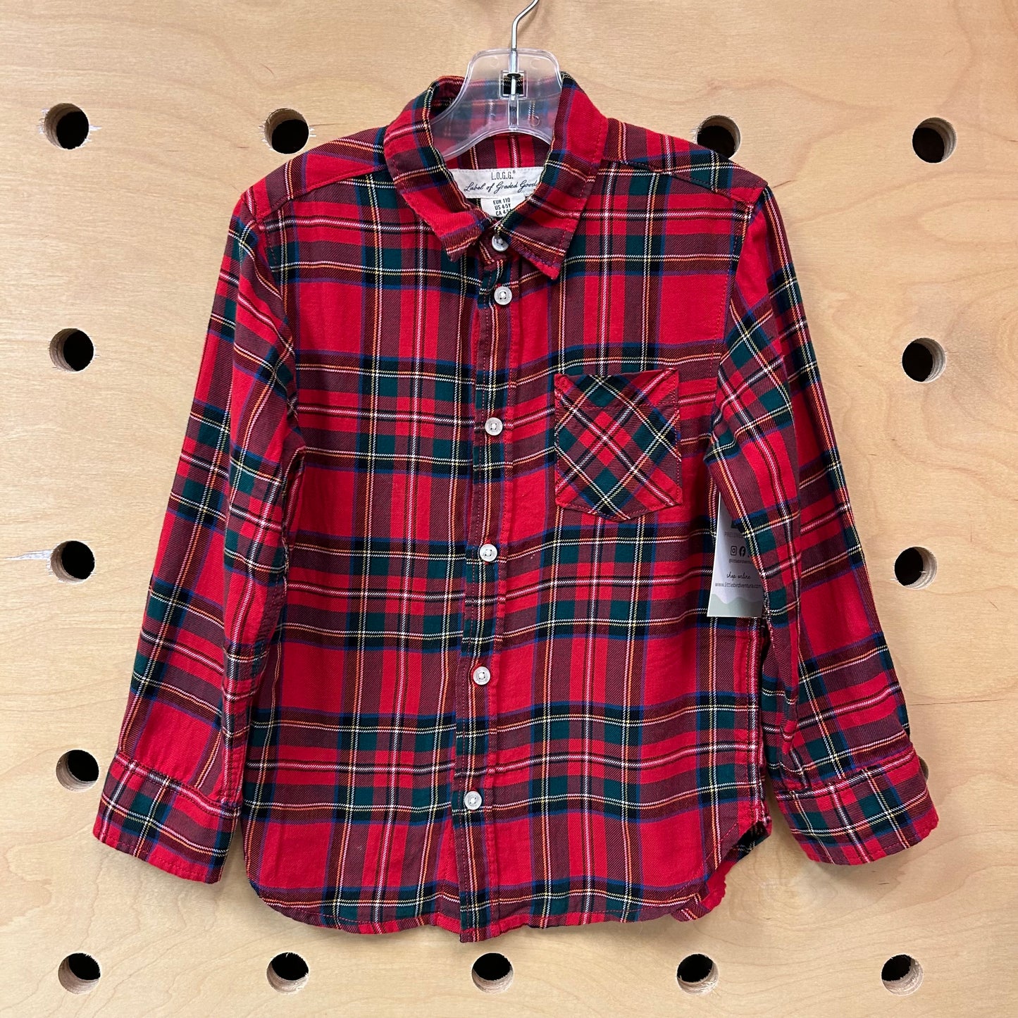 Red/Green Plaid Button Up