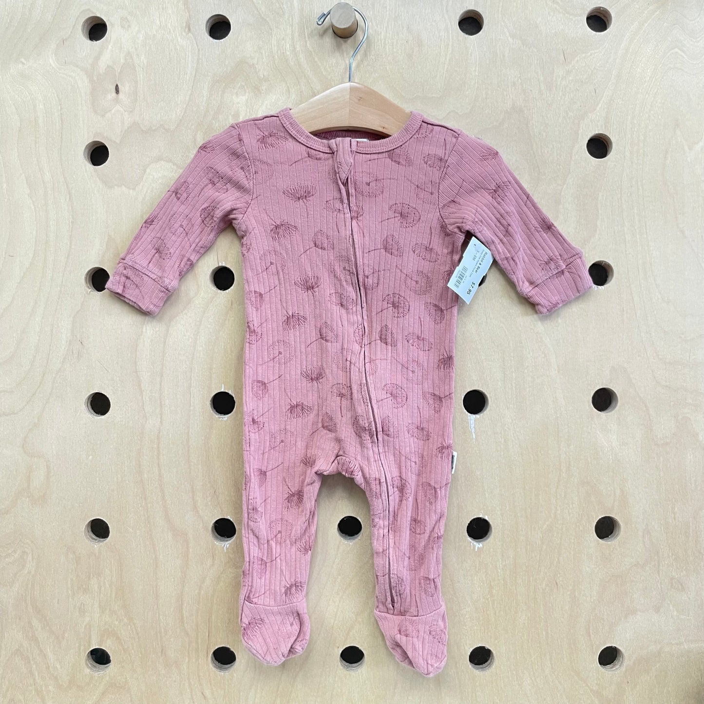 Dusty Pink Organic Floral Zippy