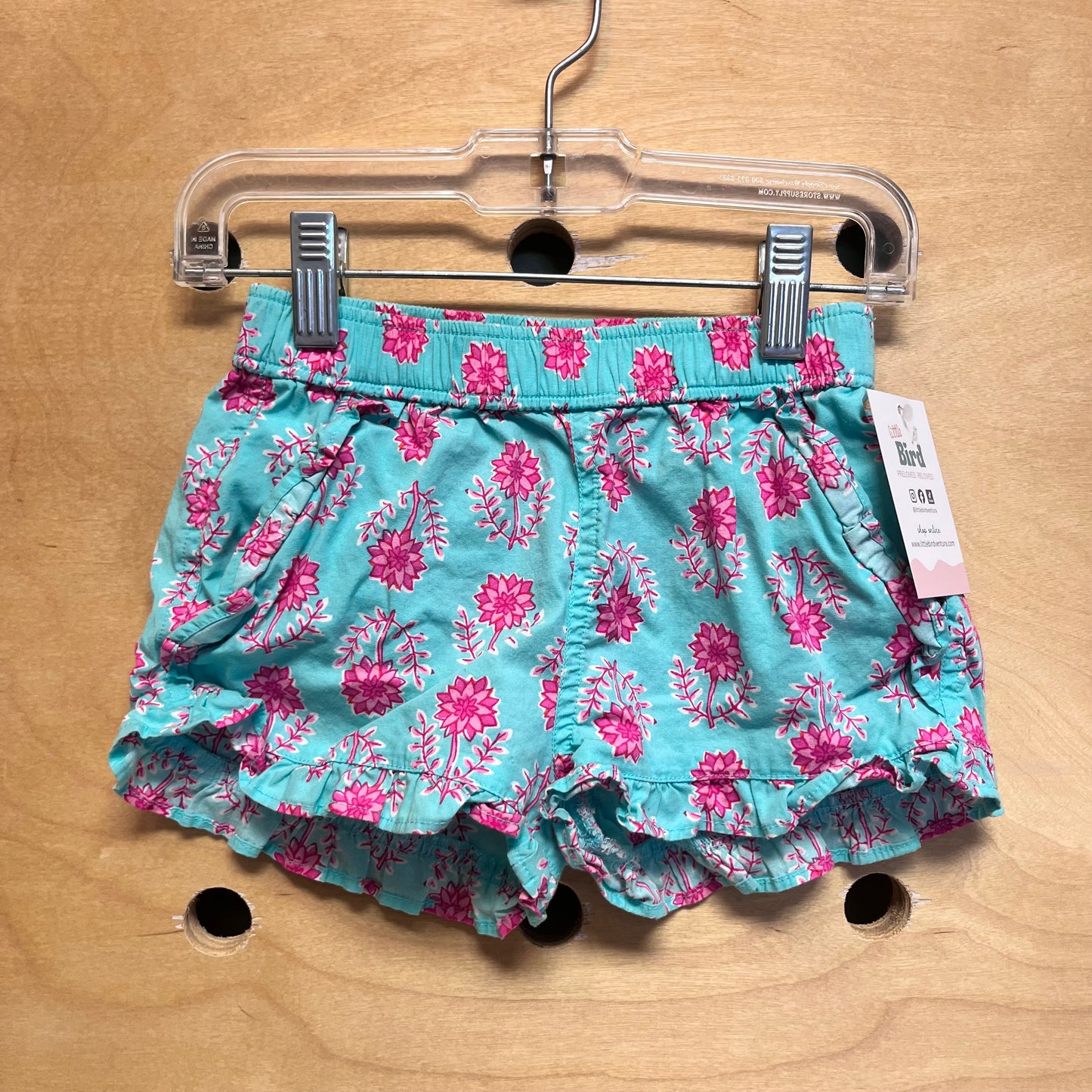 Aqua/Pink Floral Shorts