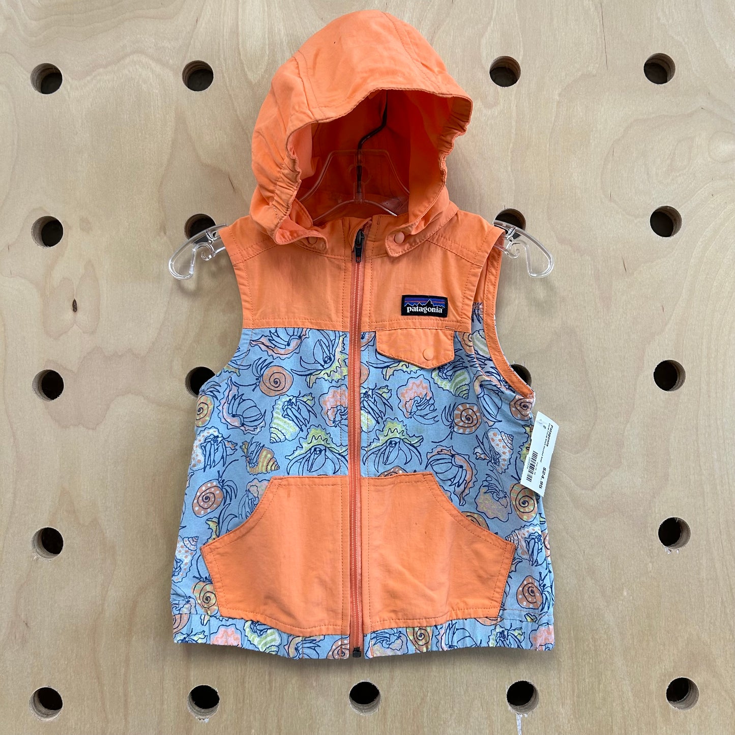 Coral Floral Shell Hooded Vest