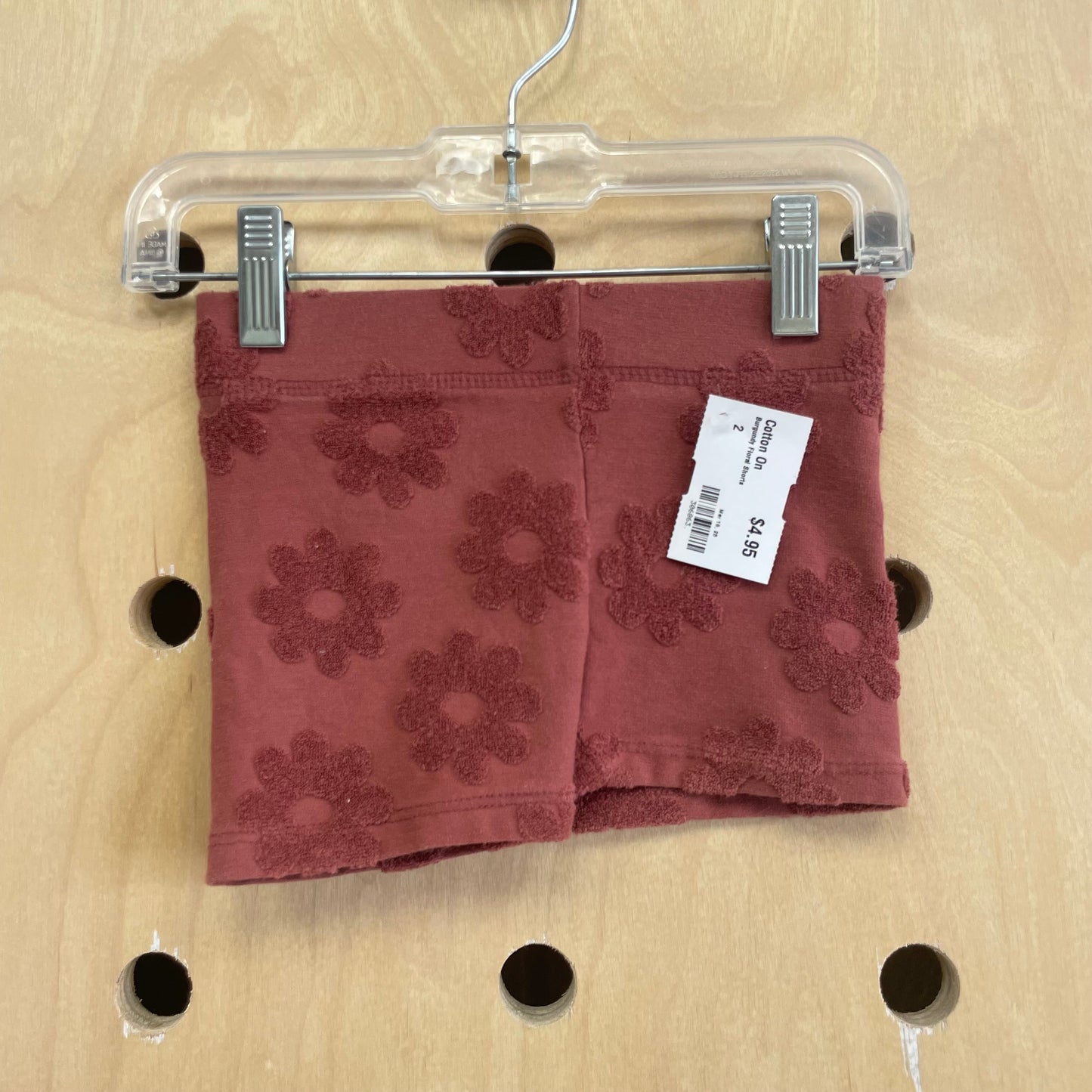 Burgundy Floral Shorts