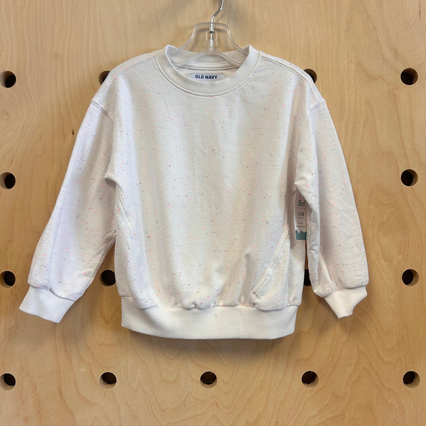 White/Colorful Speckled LS