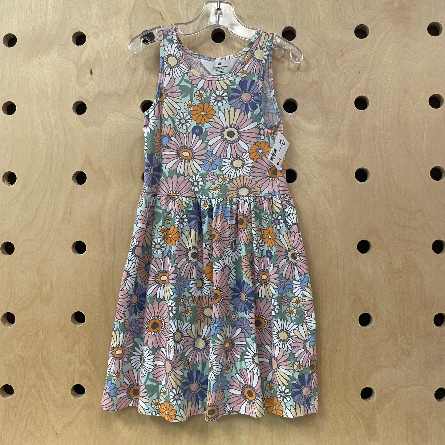 Green Muted Floral Dress