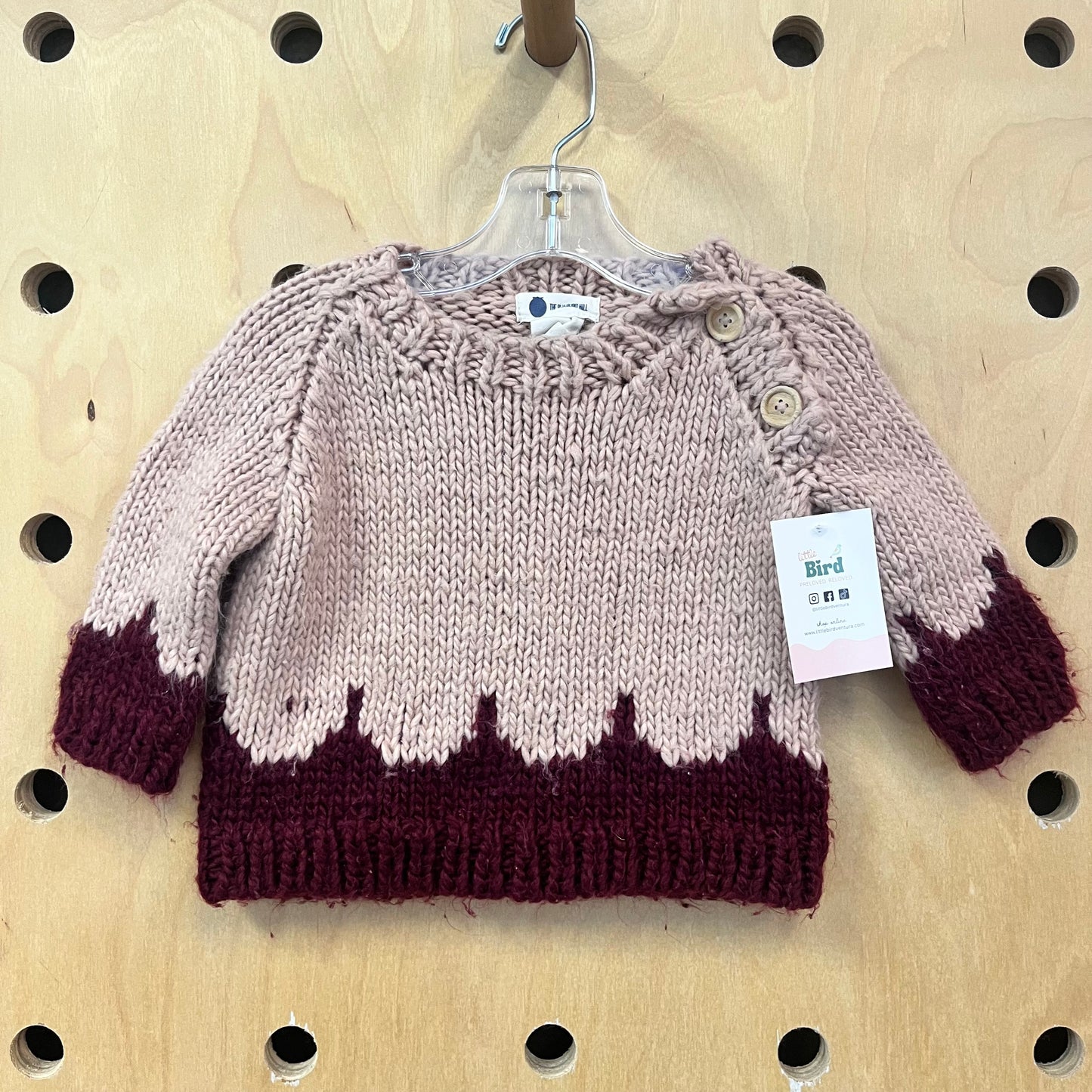 Pink & Maroon Knit Sweater