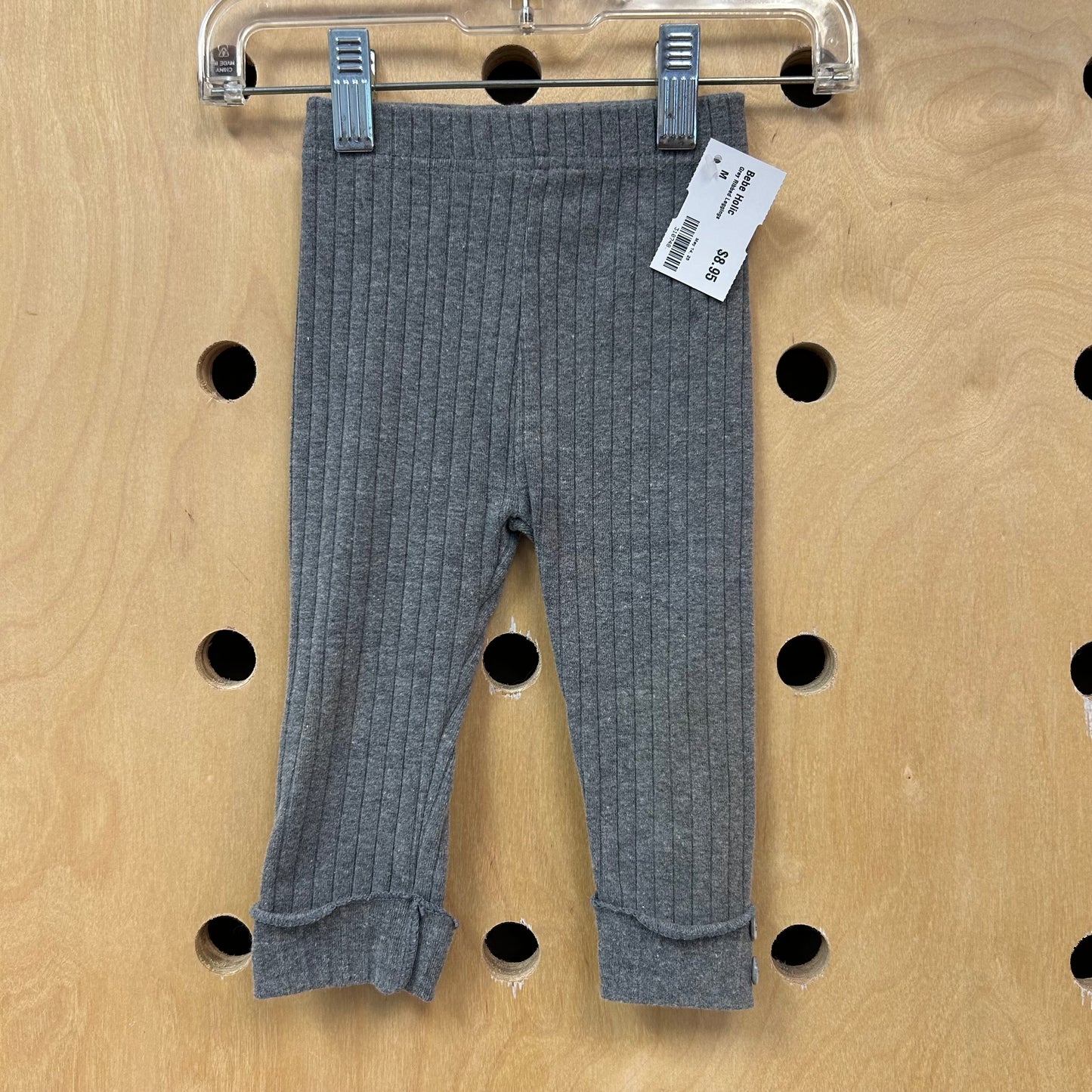 Grey Ribbed Leggings