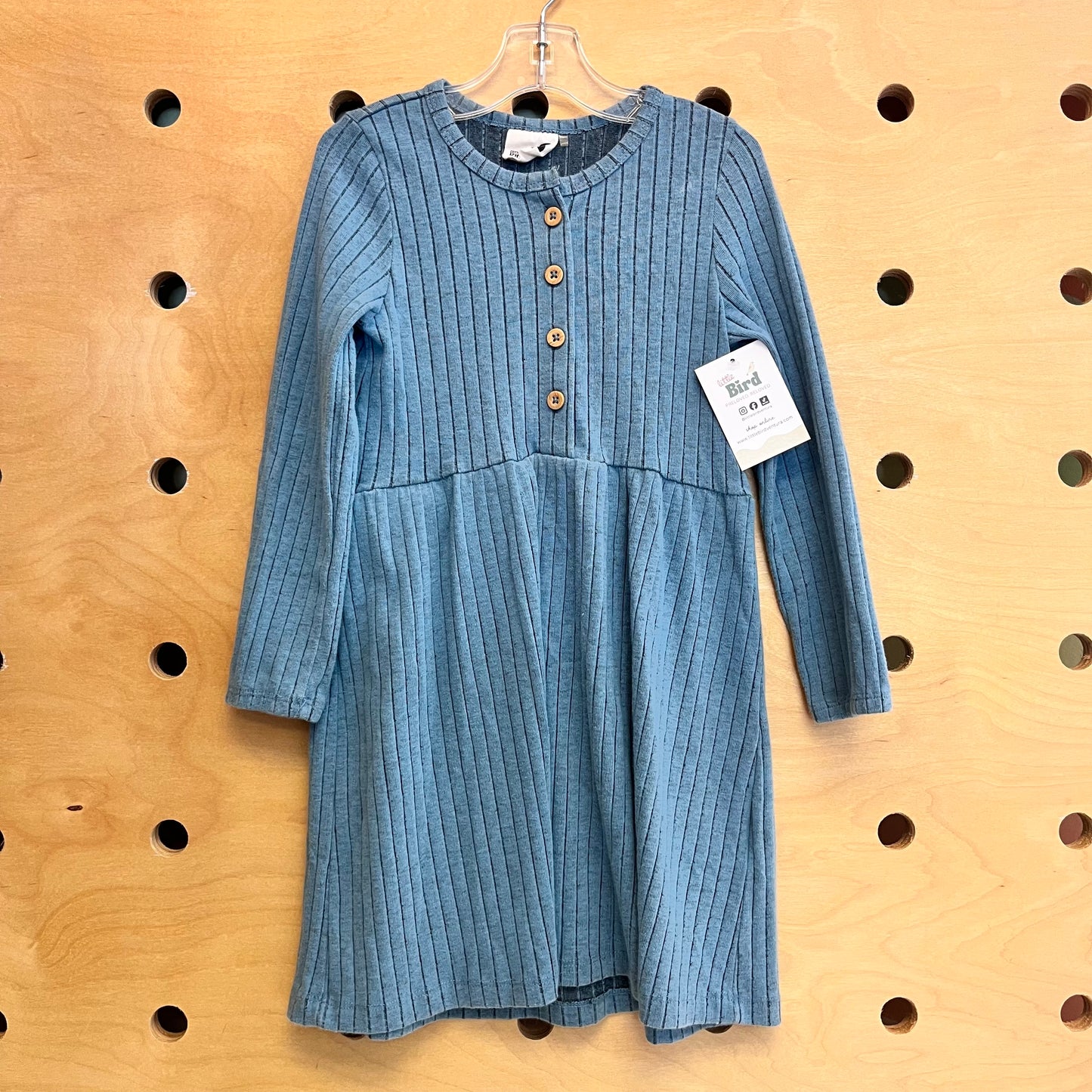 Blue Ribbed Dress
